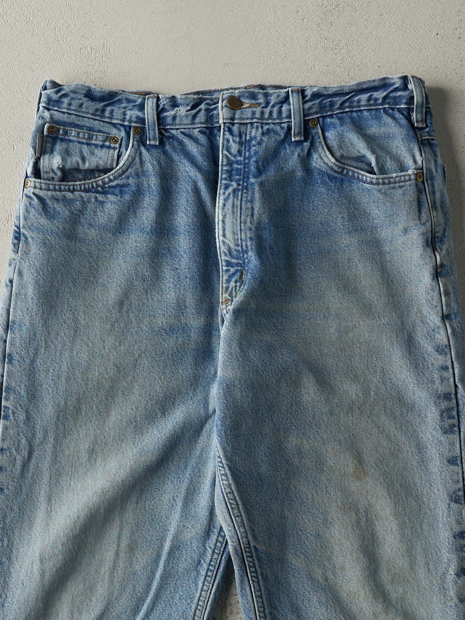 Vintage 90s Light Wash Flannel Lined Carhartt Jeans (35x31.5)