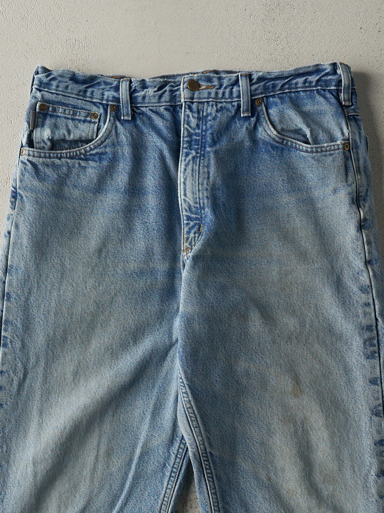 Vintage Y2K Light Wash Flannel Lined Carhartt Jeans (35x31.5)