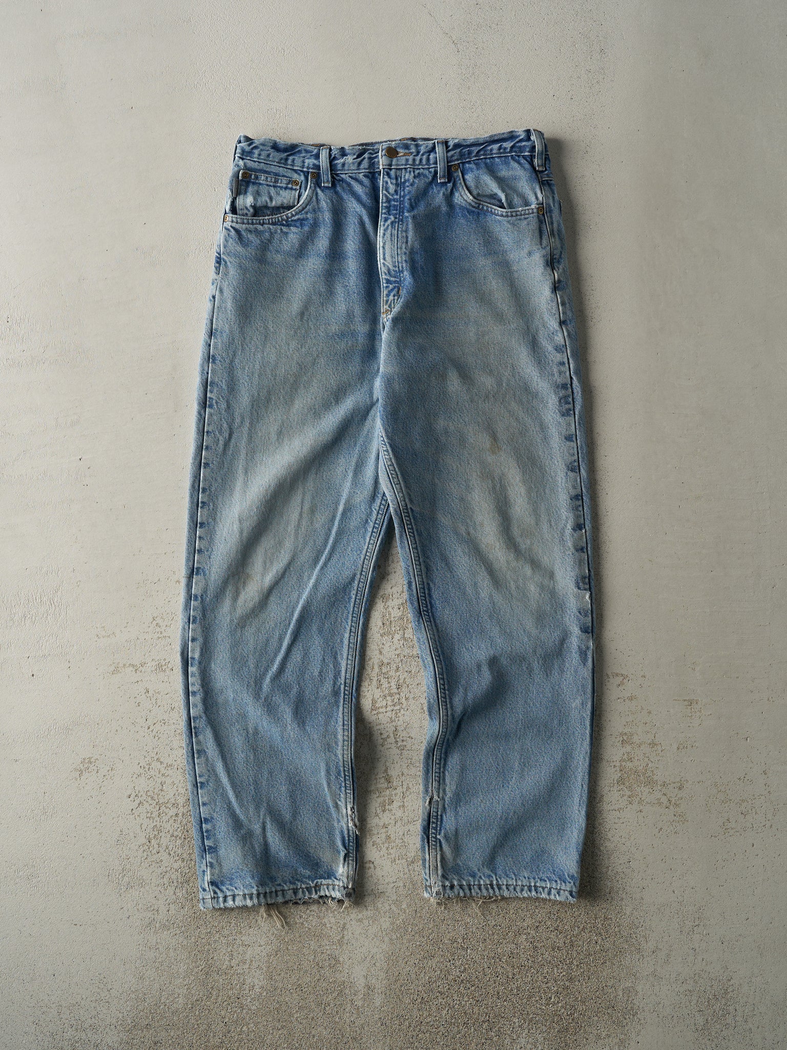 Vintage Y2K Light Wash Flannel Lined Carhartt Jeans (35x31.5)