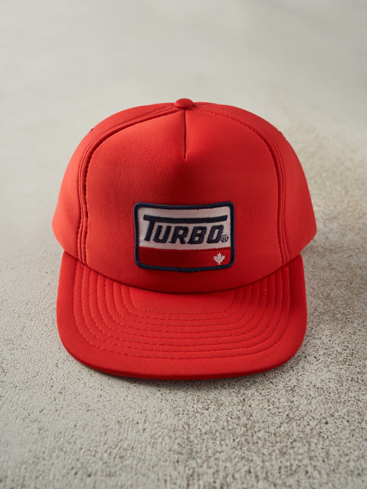 Vintage 80s Red Turbo Foam Snap Back Hat