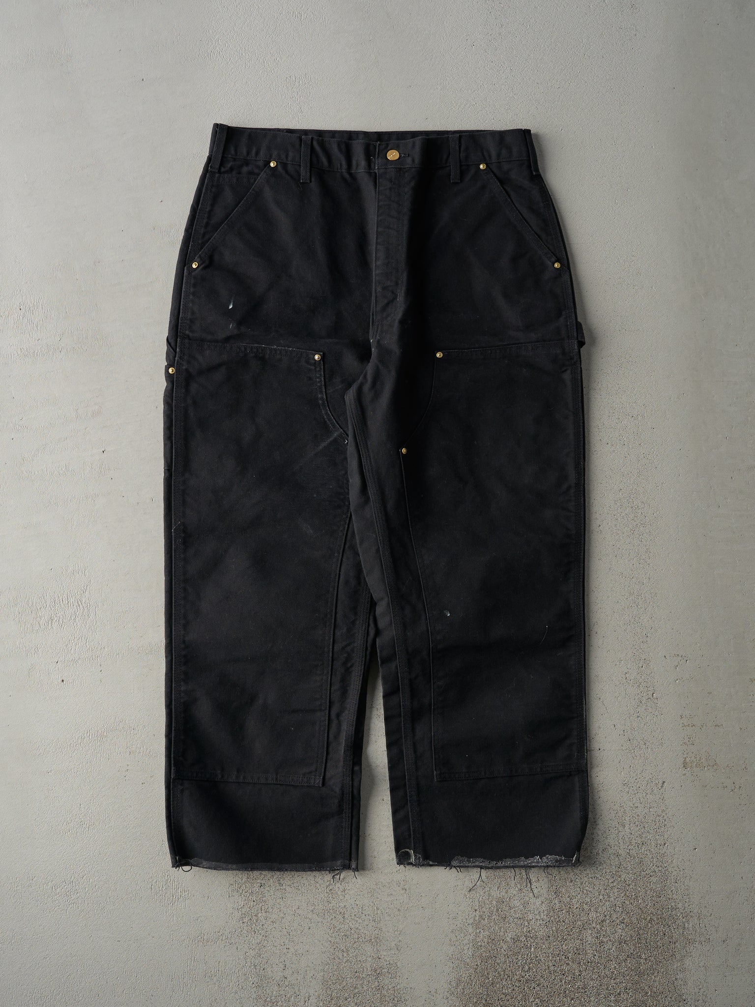 Vintage 90s Black Carhartt Loose Original Fit Double Knee Carpenter Pants (33.5x26)