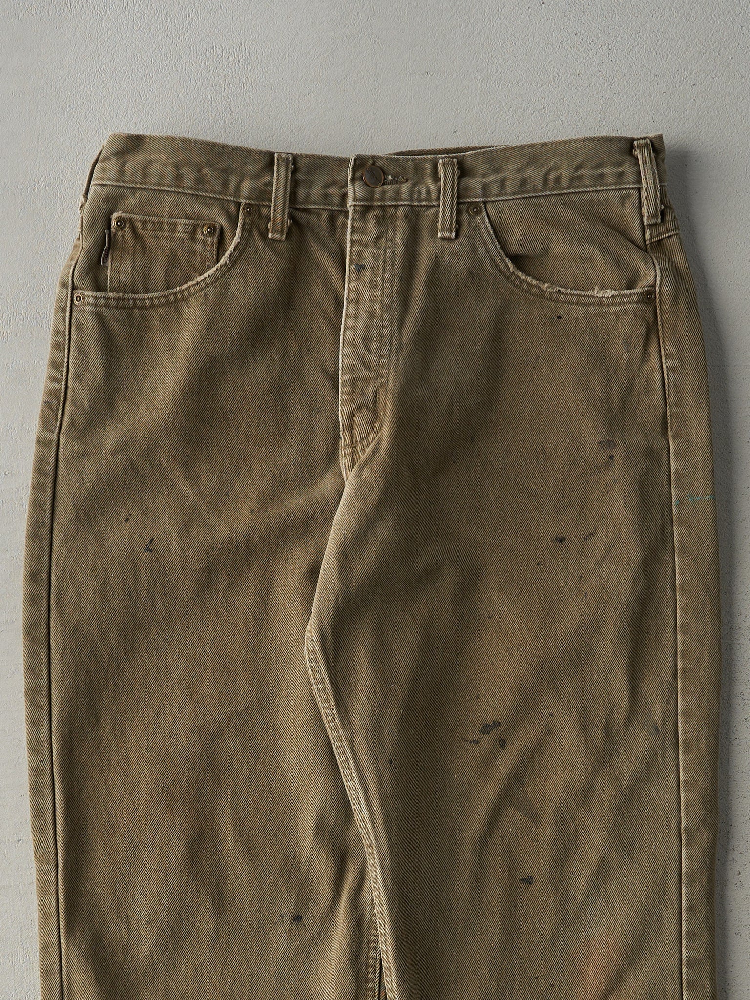 Vintage 90s Washed Brown Blanket Lined Carhartt Denim Pants (34x29)