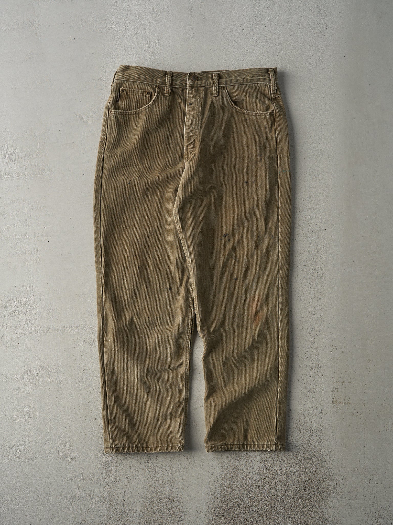 Vintage 90s Washed Brown Blanket Lined Carhartt Denim Pants (34x29)