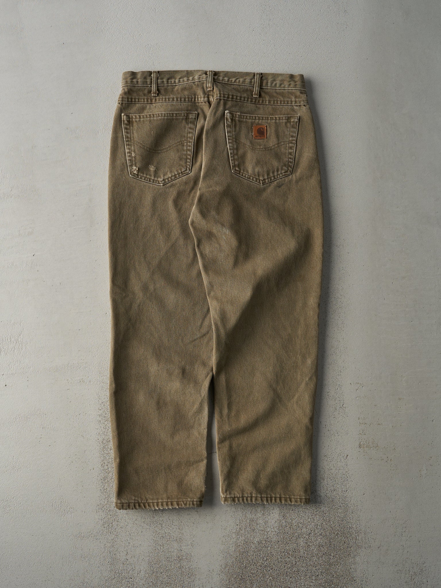 Vintage 90s Washed Brown Blanket Lined Carhartt Denim Pants (34x29)