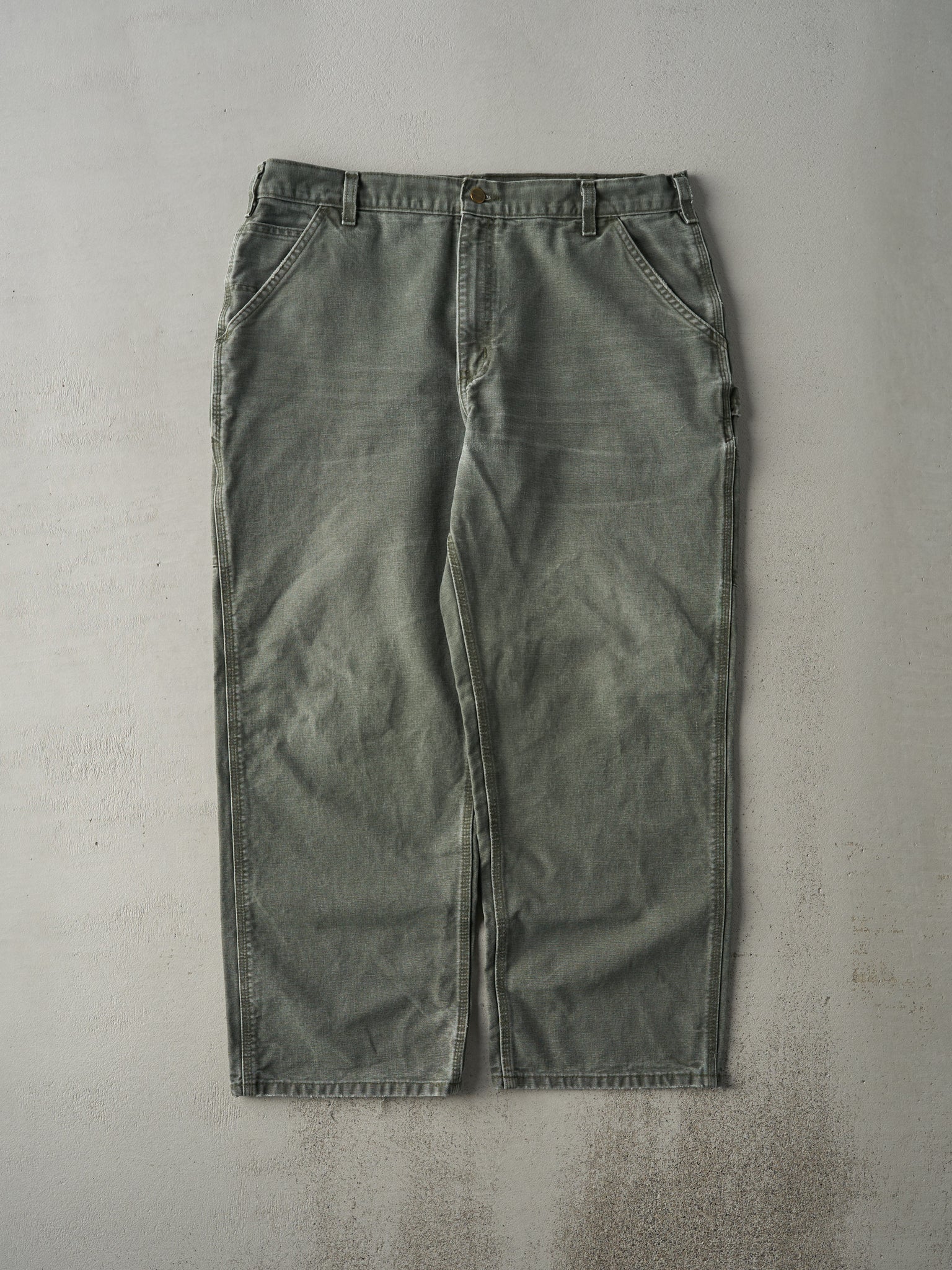 Vintage Y2K Olive Green Carhartt Carpenter Pants (37.5x27.5)