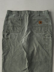 Vintage Y2K Olive Green Carhartt Carpenter Pants (37.5x27.5)