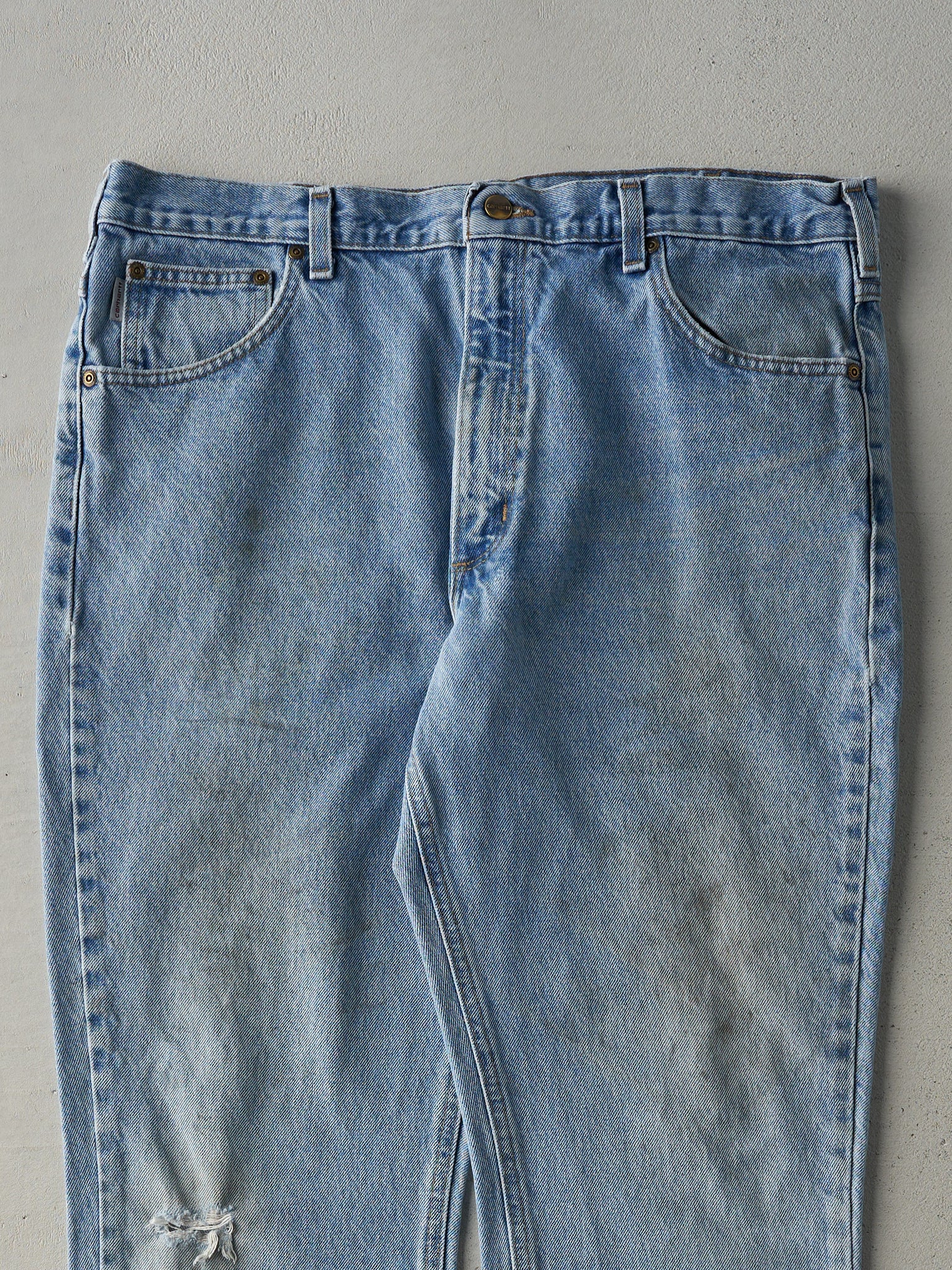 Vintage 90s Light Wash Carhartt Jeans (37x29)