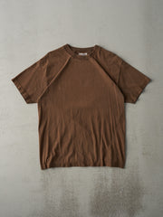 Vintage 90s Chocolate Brown Blank Tee (M)