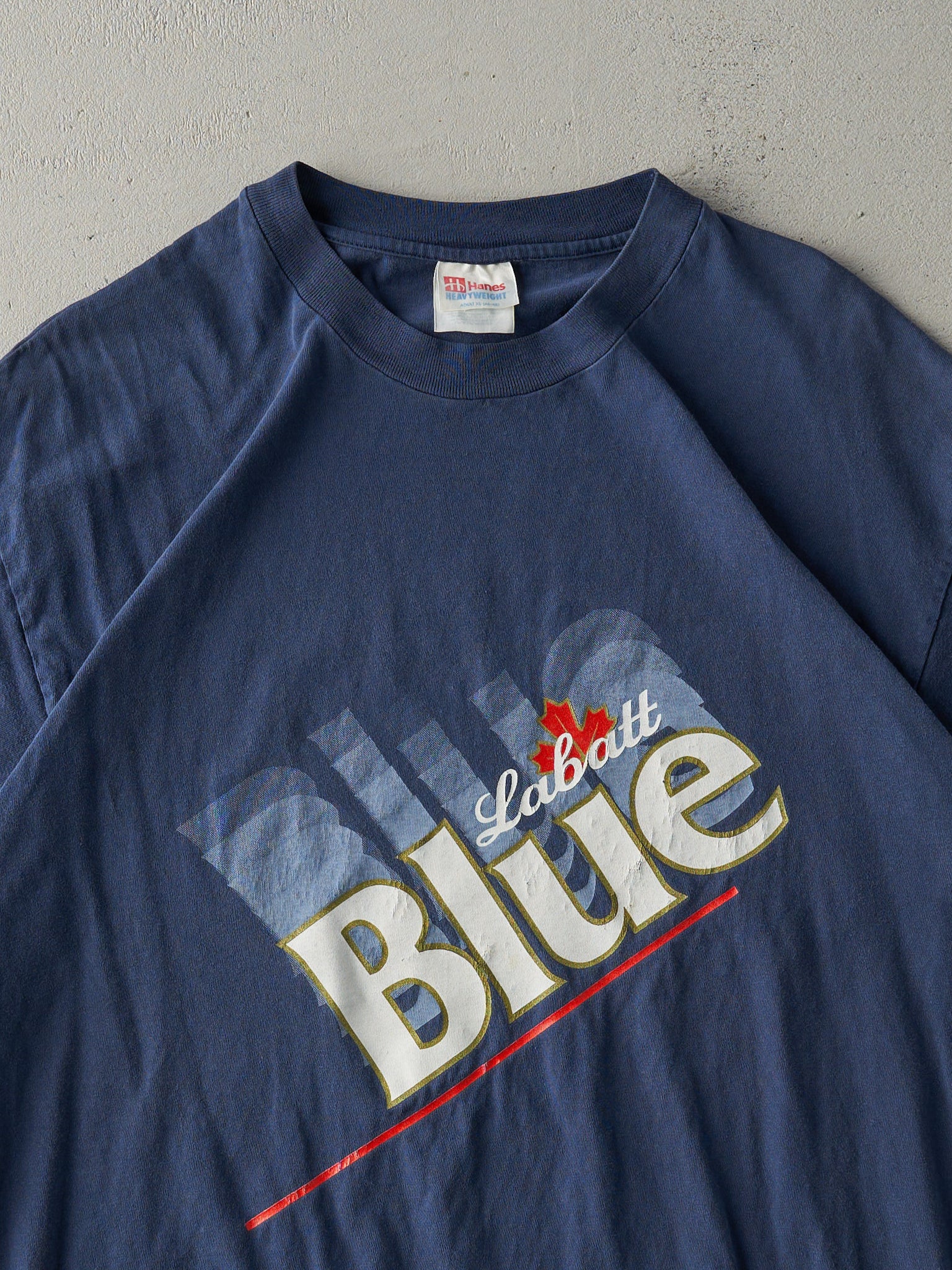 Vintage 90s Navy Labatt Blue Single Stitch Tee (M)