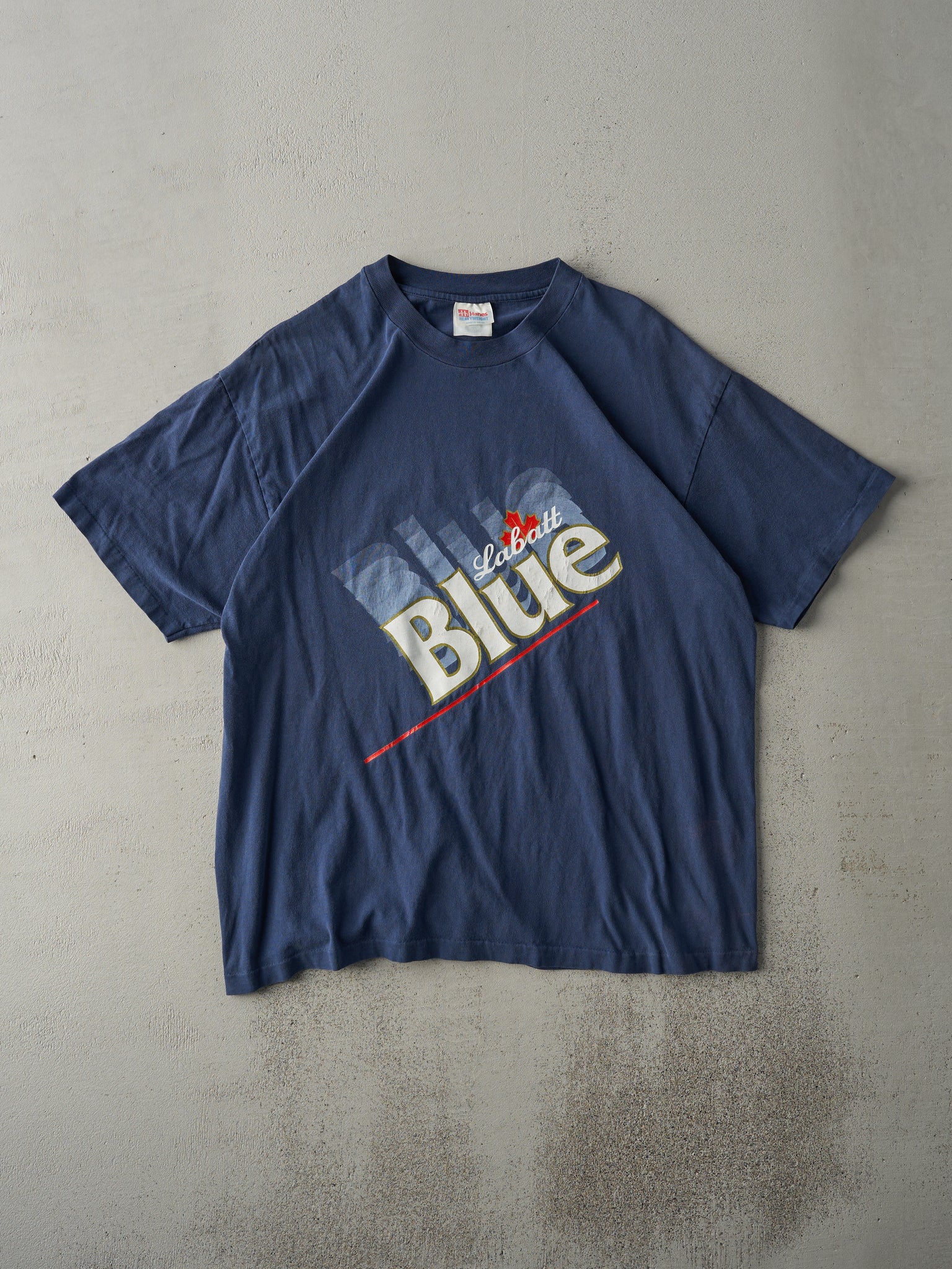 Vintage 90s Navy Labatt Blue Single Stitch Tee (M)