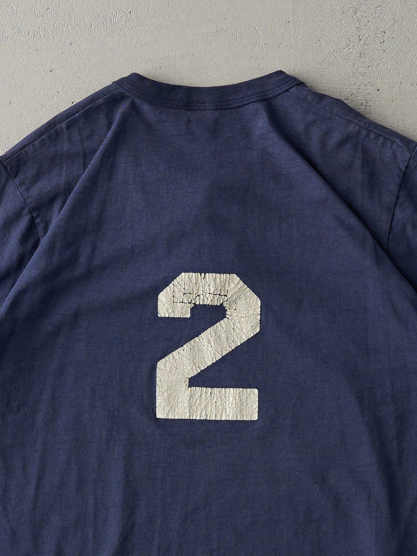 Vintage 95' Navy Blue Atlanta Braves Quarter Button Tee (M)