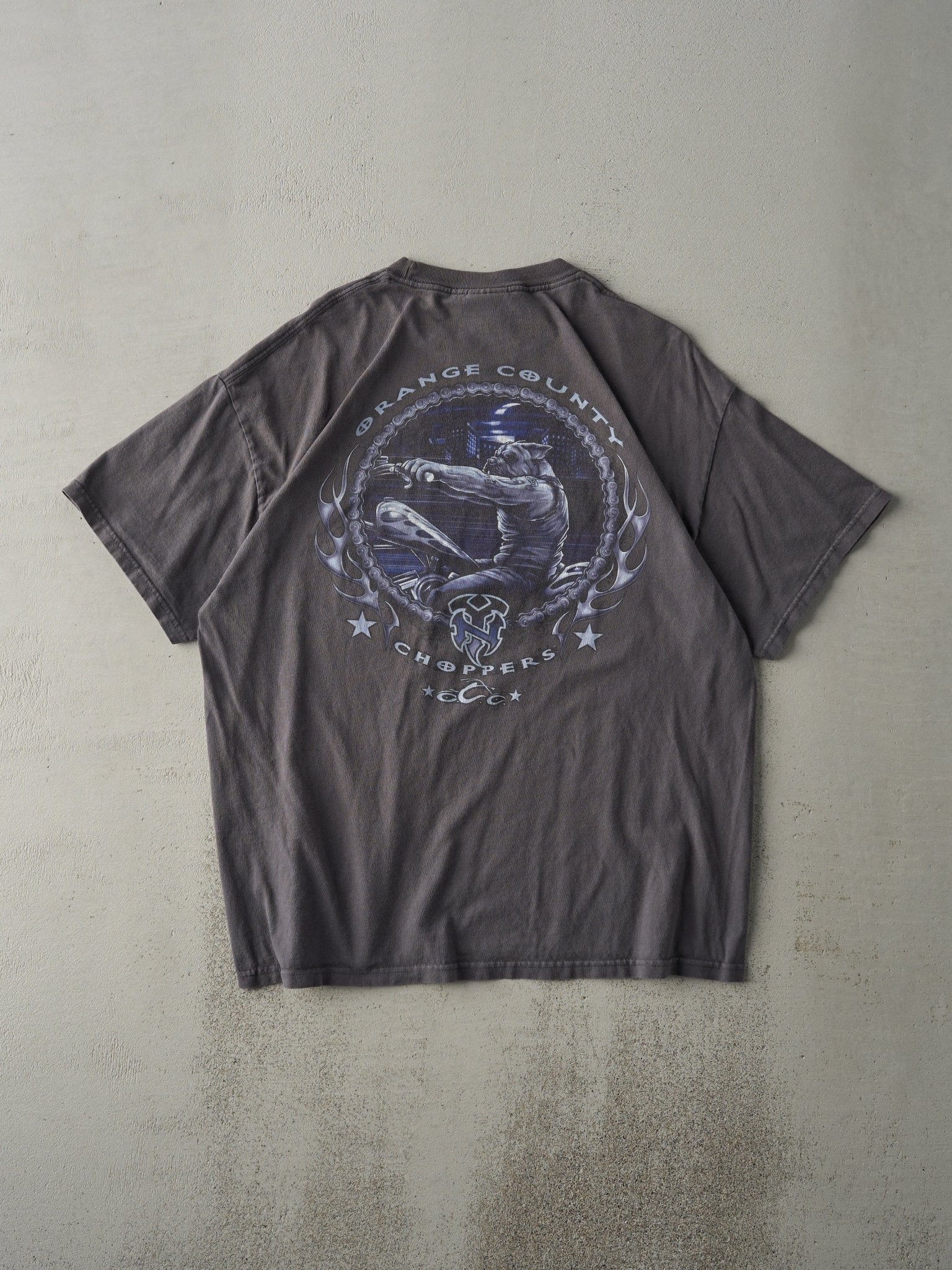Vintage Y2K Grey Orange County Choppers Tee (M)