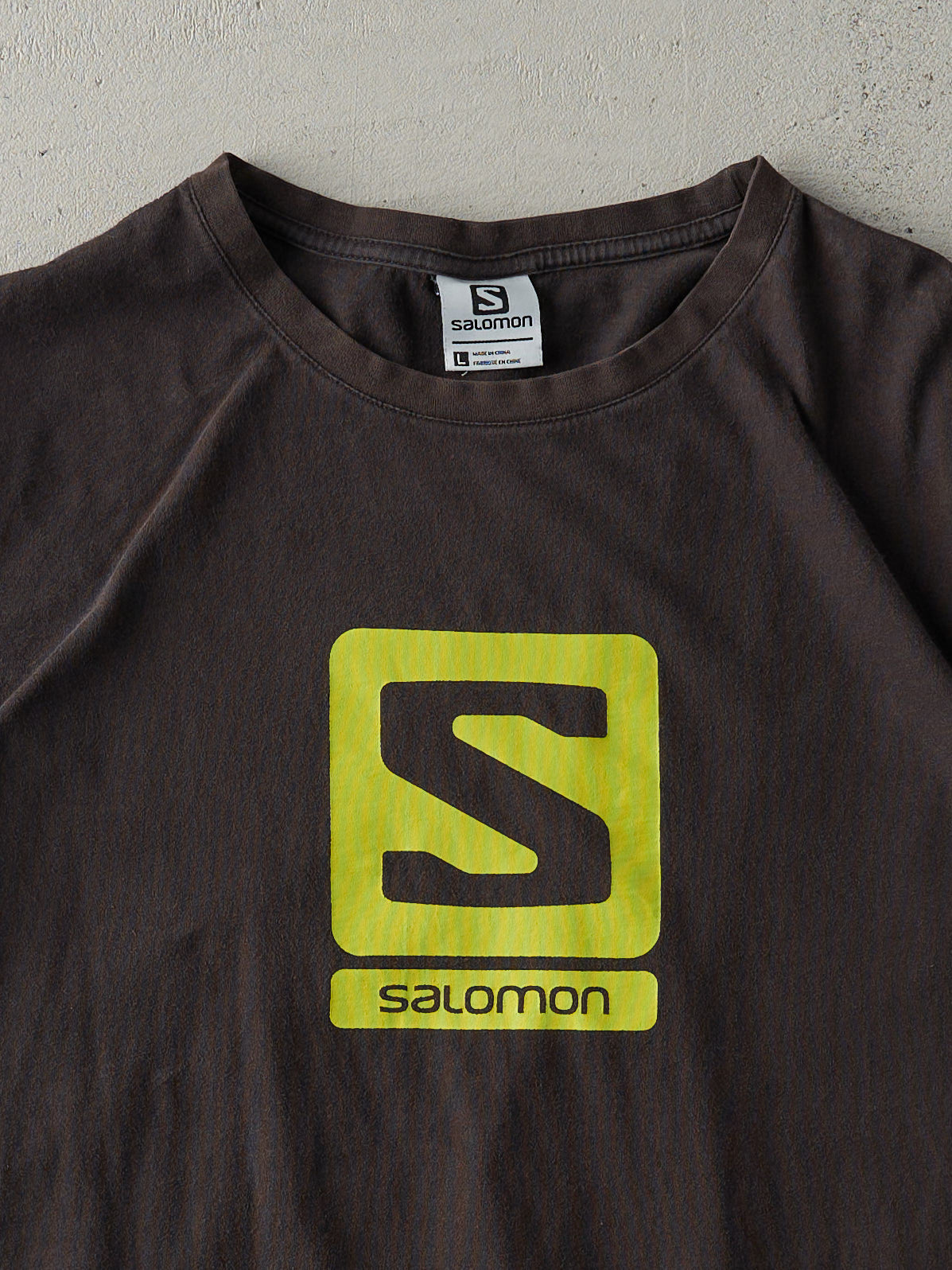 Vintage Y2K Faded Black Salomon Logo Tee (M)