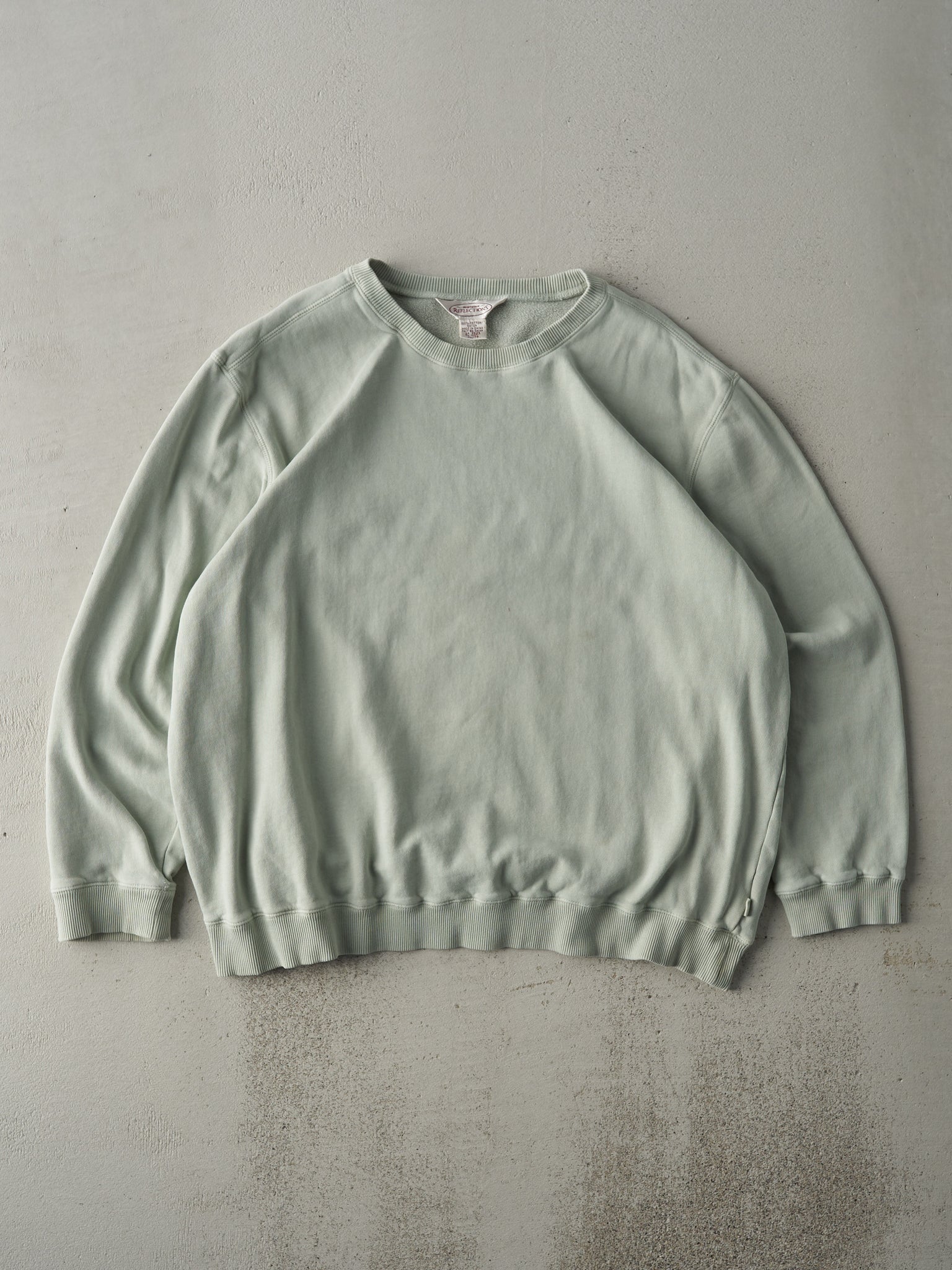 Vintage 90s Pale Green Blank Boxy Crewneck (L)