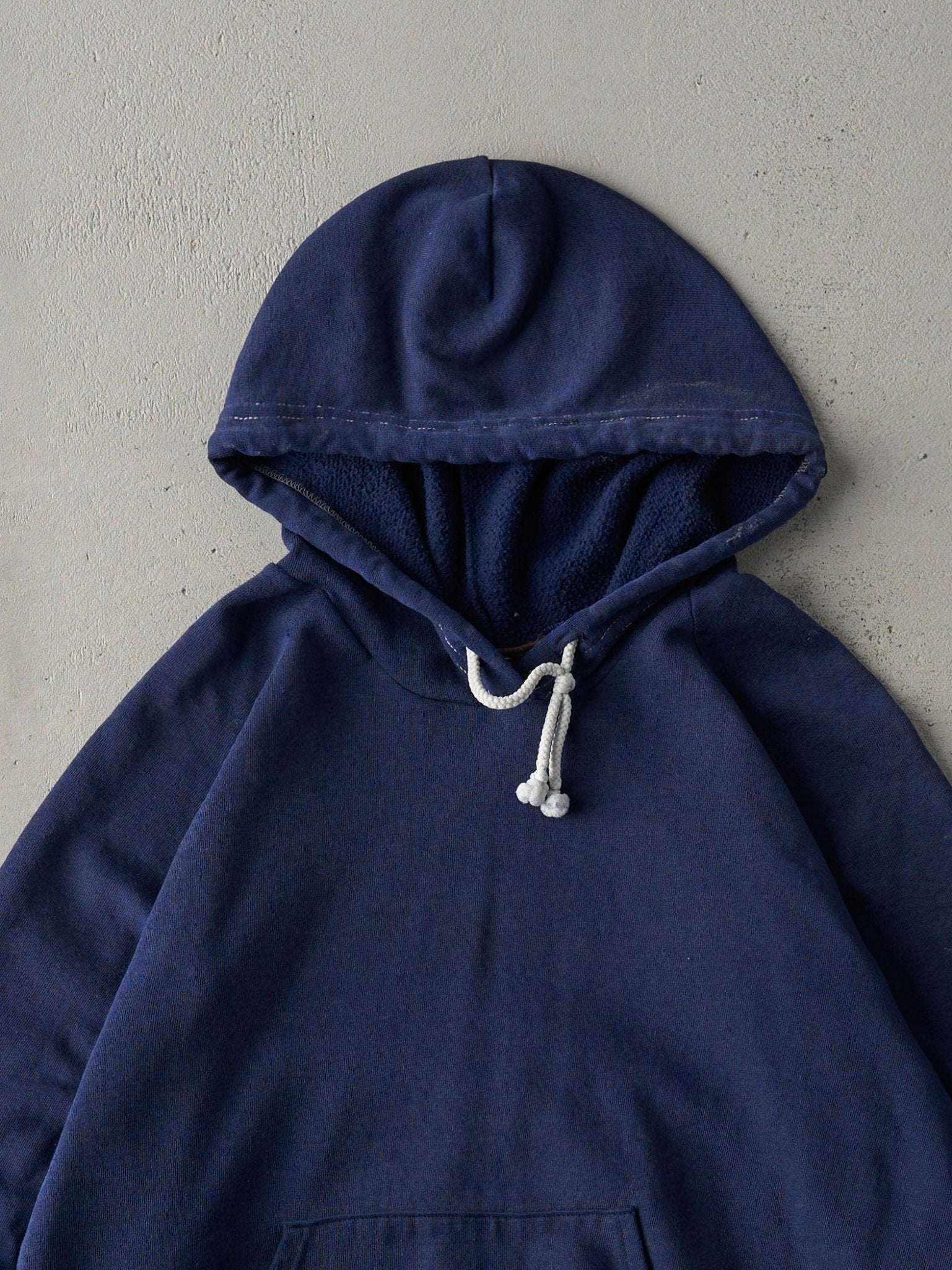 Vintage 70s Navy Blue Blank Hoodie (M)