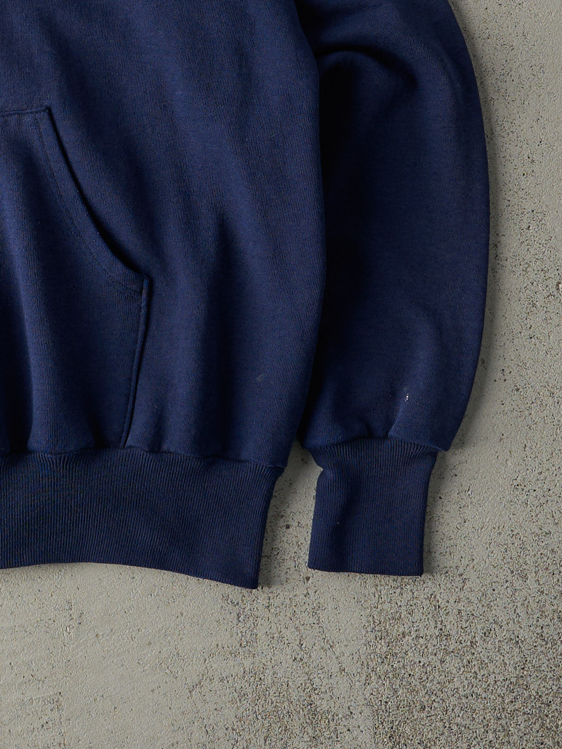 Vintage 70s Navy Blue Blank Hoodie (M)