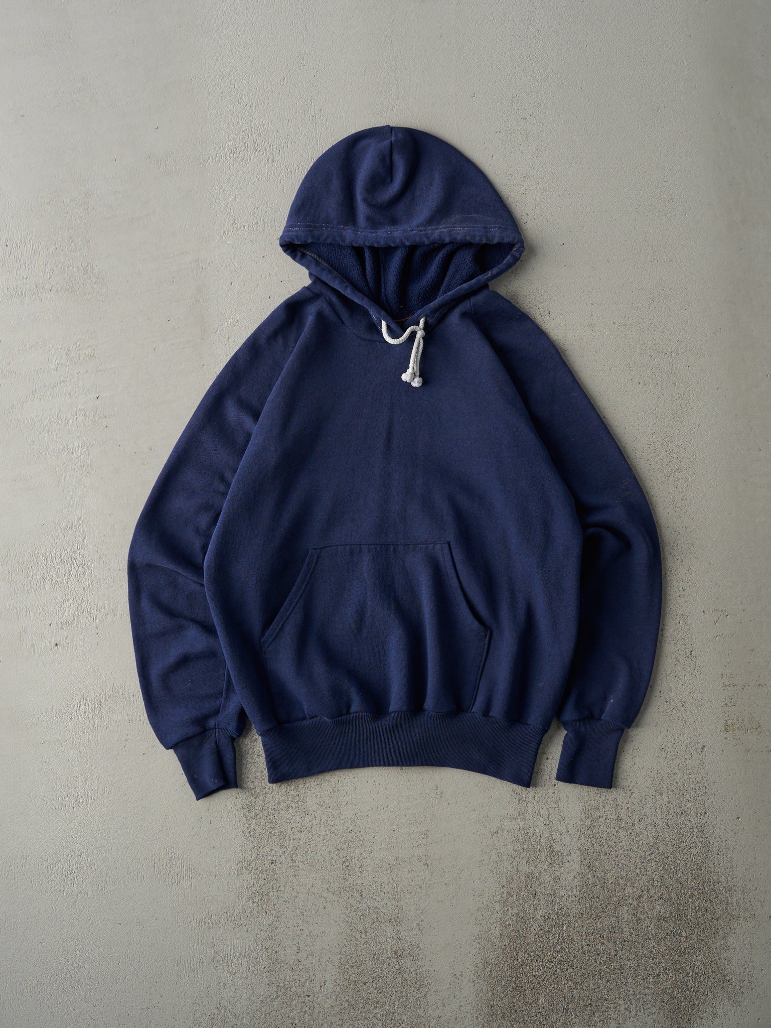 Vintage 70s Navy Blue Blank Hoodie (M)