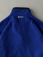 Vintage 90s Royal Blue Chaps Ralph Lauren Fleece Quarter Zip Boxy Sweater (XL)