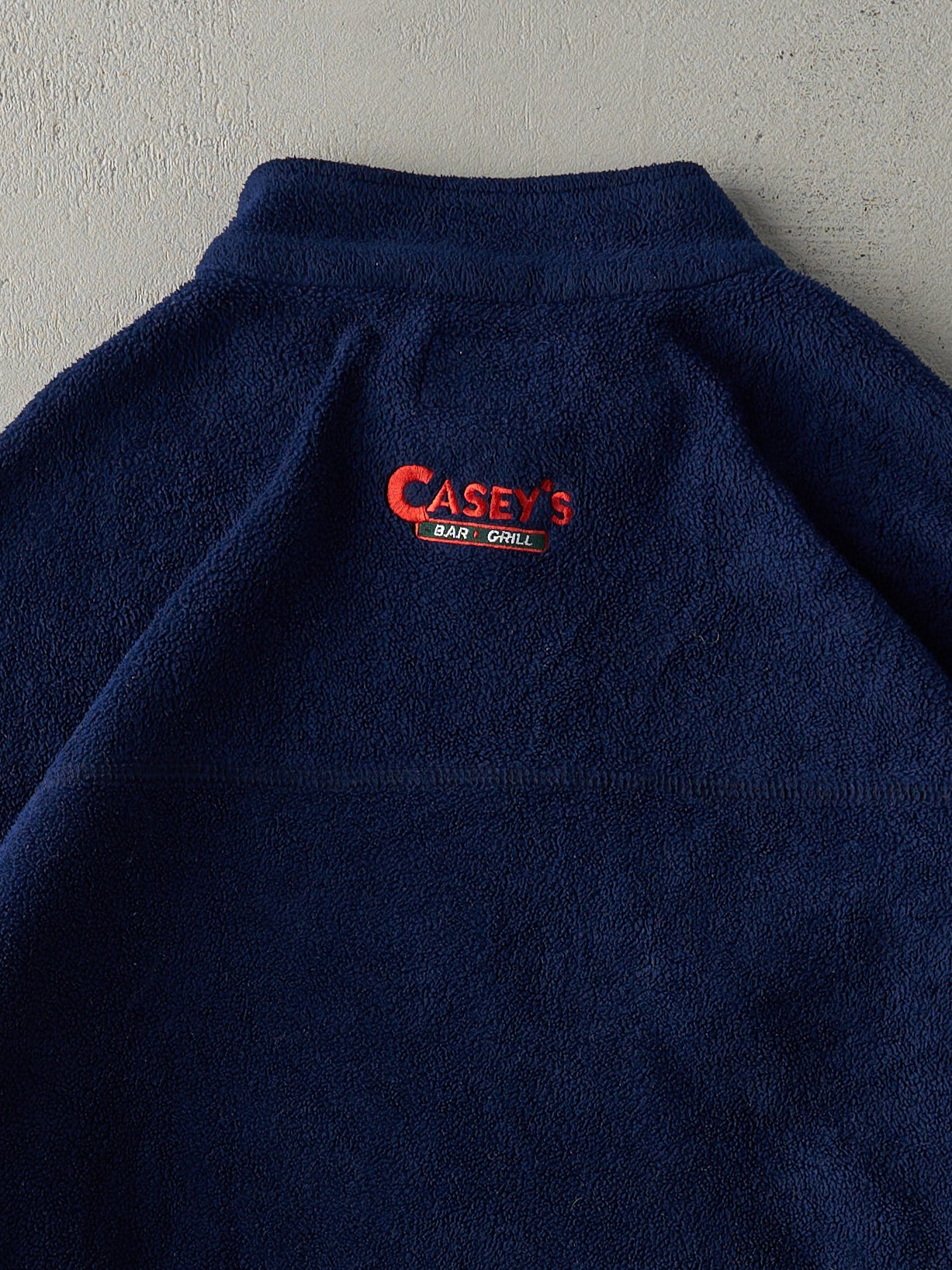 Vintage 90s Navy Blue Molson Canadian Embroidered Roots Fleece Quarter Zip Sweater (L/XL)