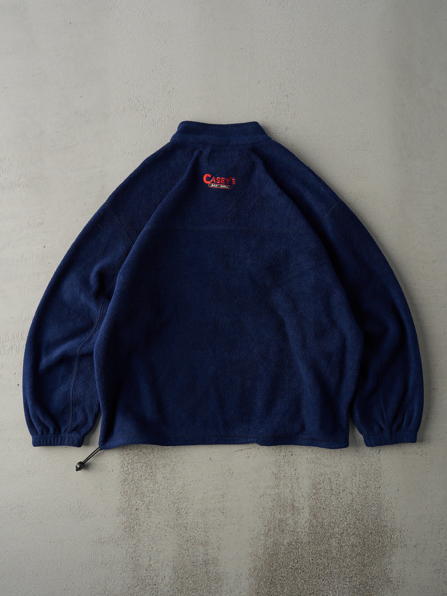 Vintage 90s Navy Blue Molson Canadian Embroidered Roots Fleece Quarter Zip Sweater (L/XL)