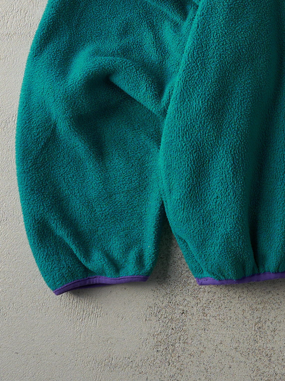 Vintage 80s Green LL Bean Quarter Button Fleece Sweater (L)