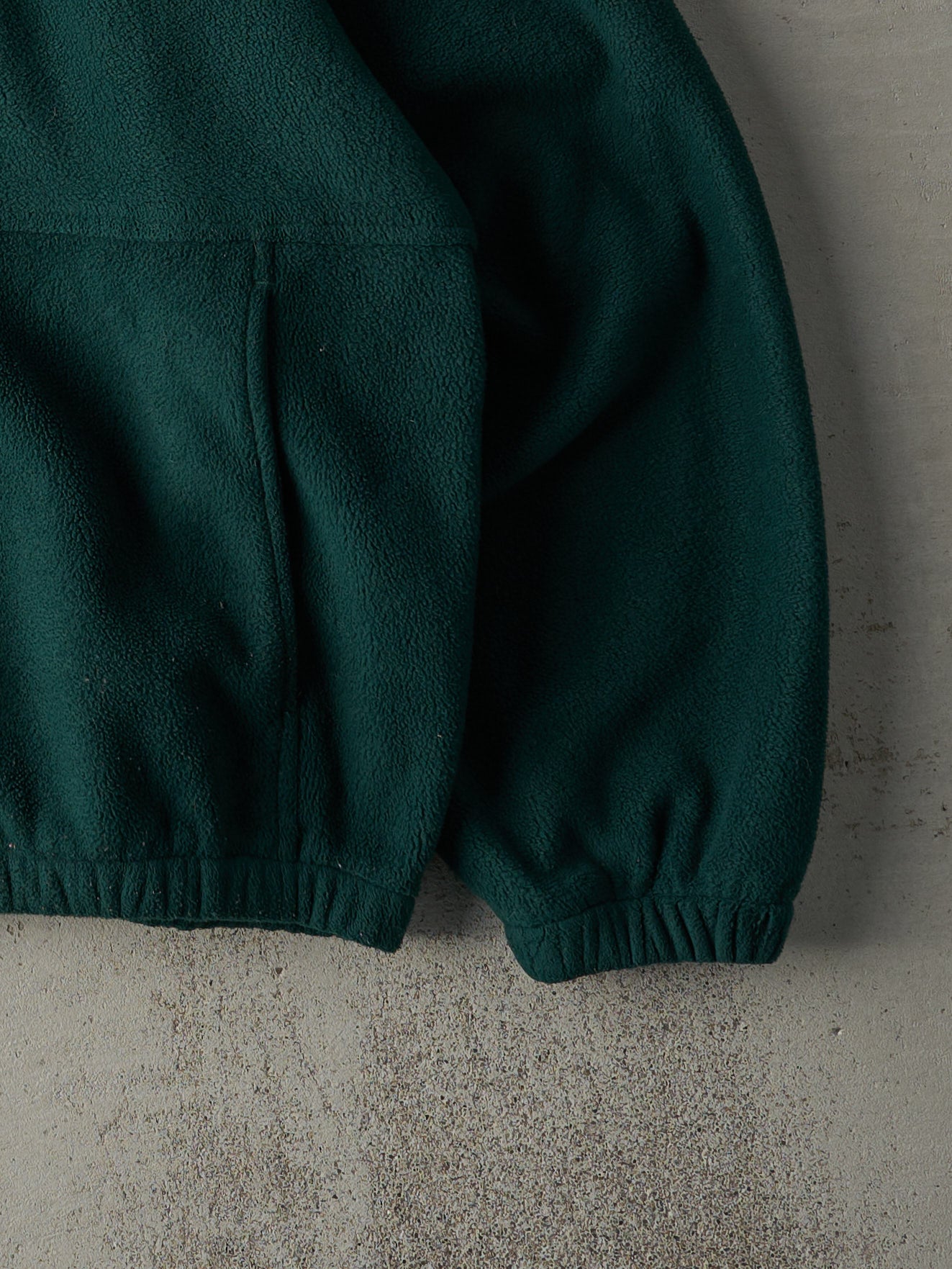 Vintage 90s Forest Green Zip Up Fleece Sweater (L)