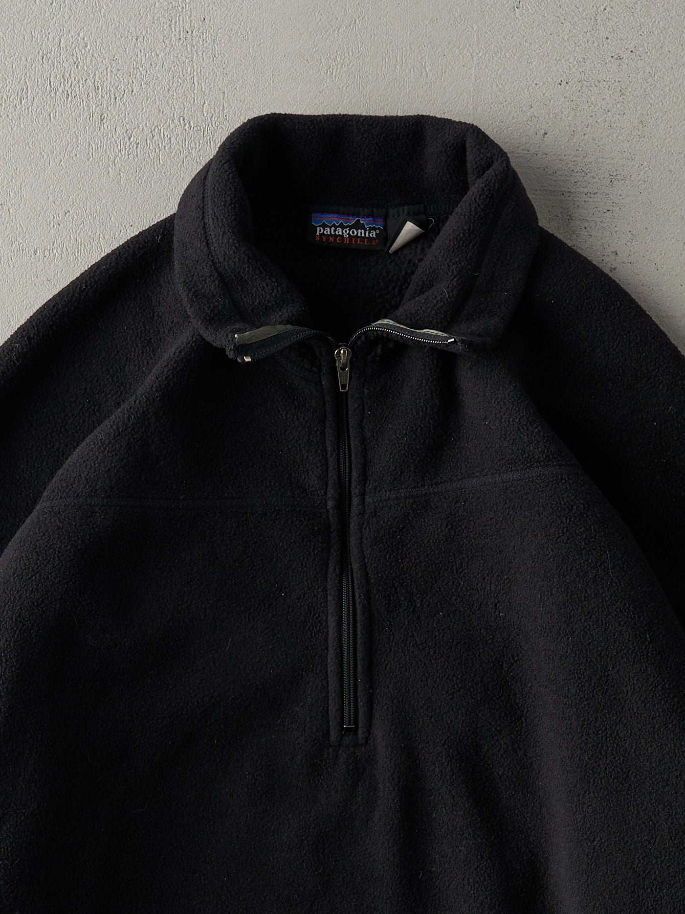 Vintage 90s Black Patagonia Synchilla Fleece Quarter Zip