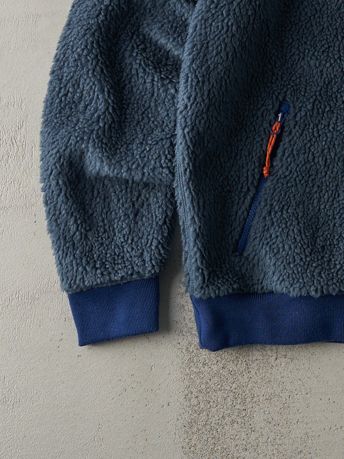 Vintage 90s Slate Blue LL Bean Deep Pile Sherpa Fleece Jacket (S/M)