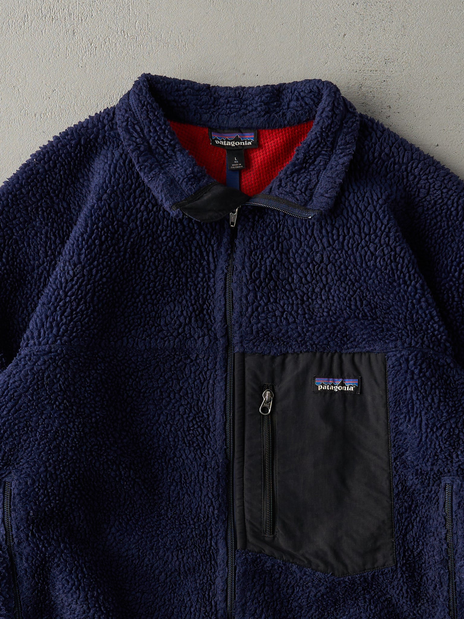 Vintage 90s Navy Blue Patagonia Deep Pile Fleece Jacket (M/L)