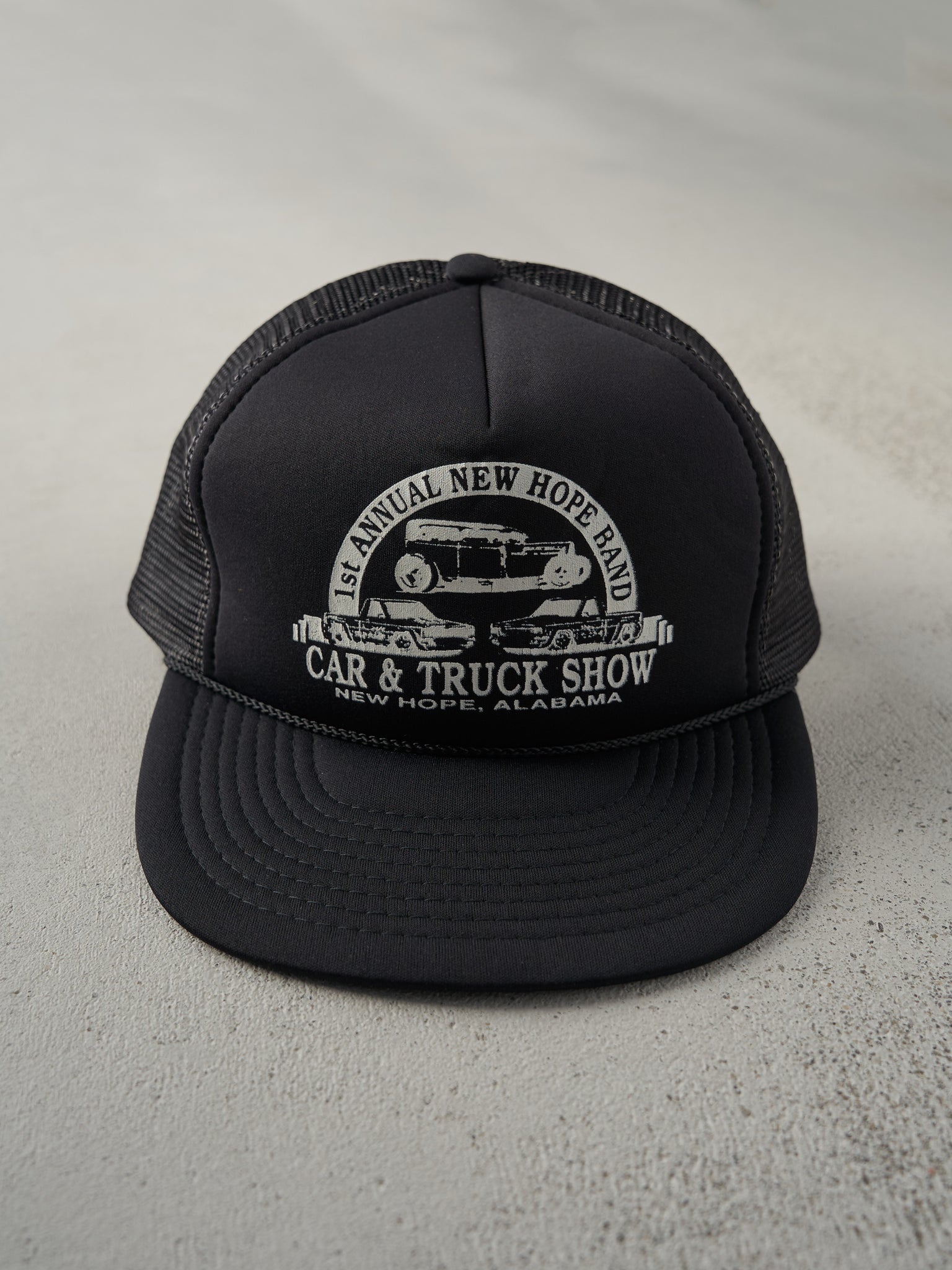 Vintage 90s Black Foam Trucker Hat