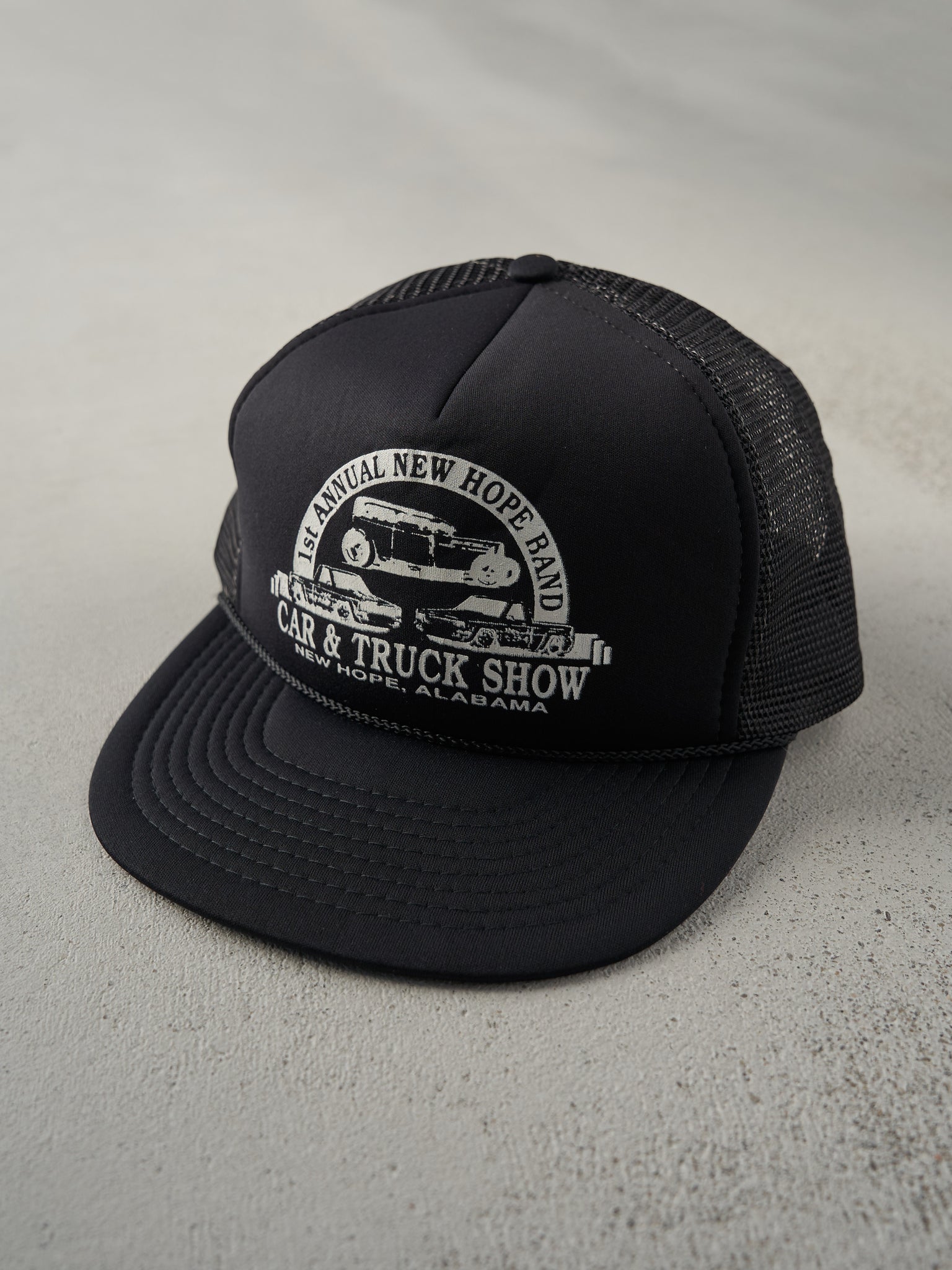 Vintage 90s Black Foam Trucker Hat