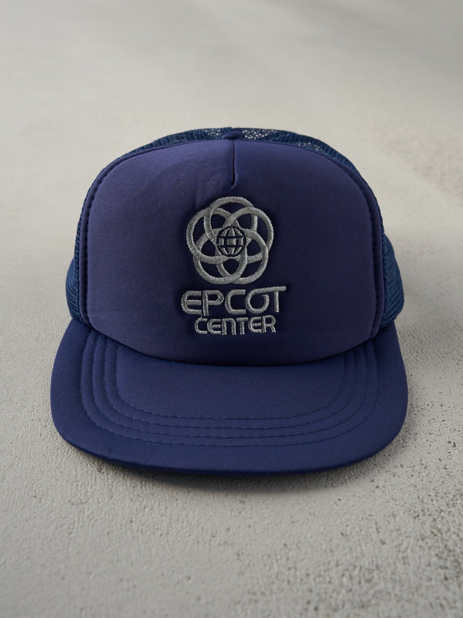 Vintage 80s Navy Blue Disney Epcot Centre Foam Trucker Hat