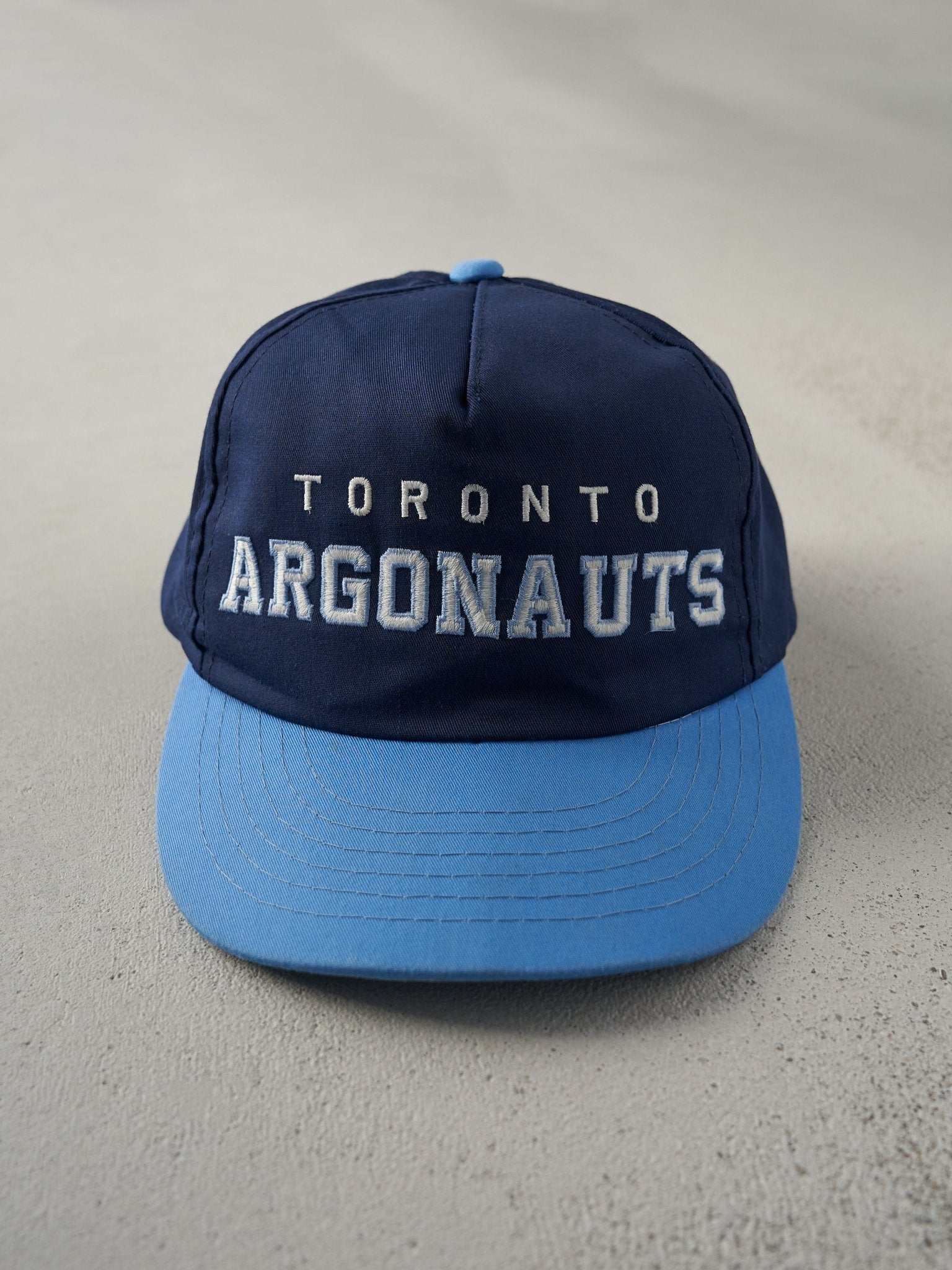 Vintage 90s Navy Toronto Argonauts Snapback Hat