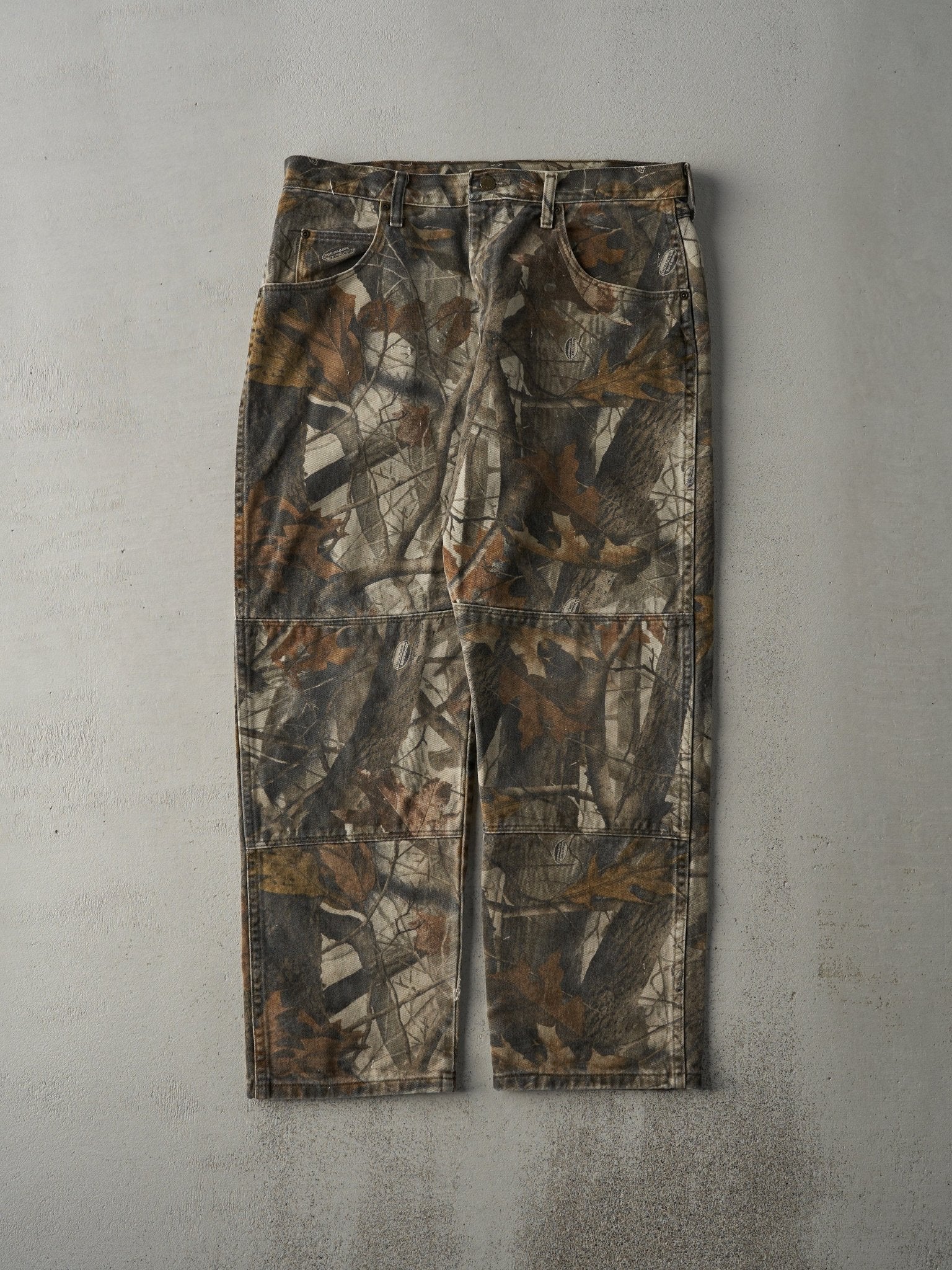 Vintage 90s Brown Camo Wrangler x Realtree Double Knee Pants (36x28)