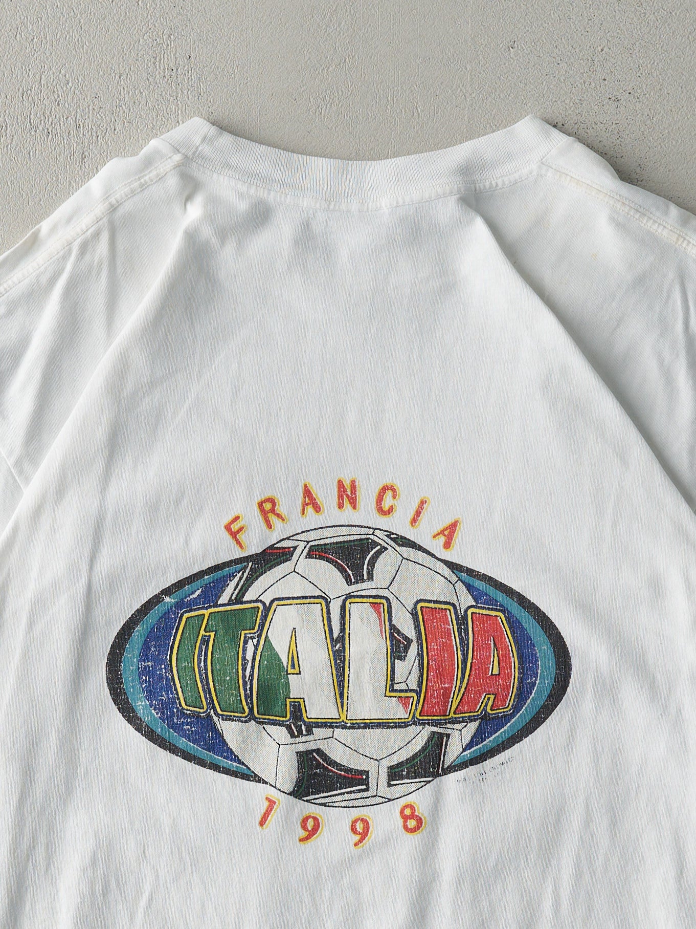 Vintage 98' White Italy Soccer Tee (M)