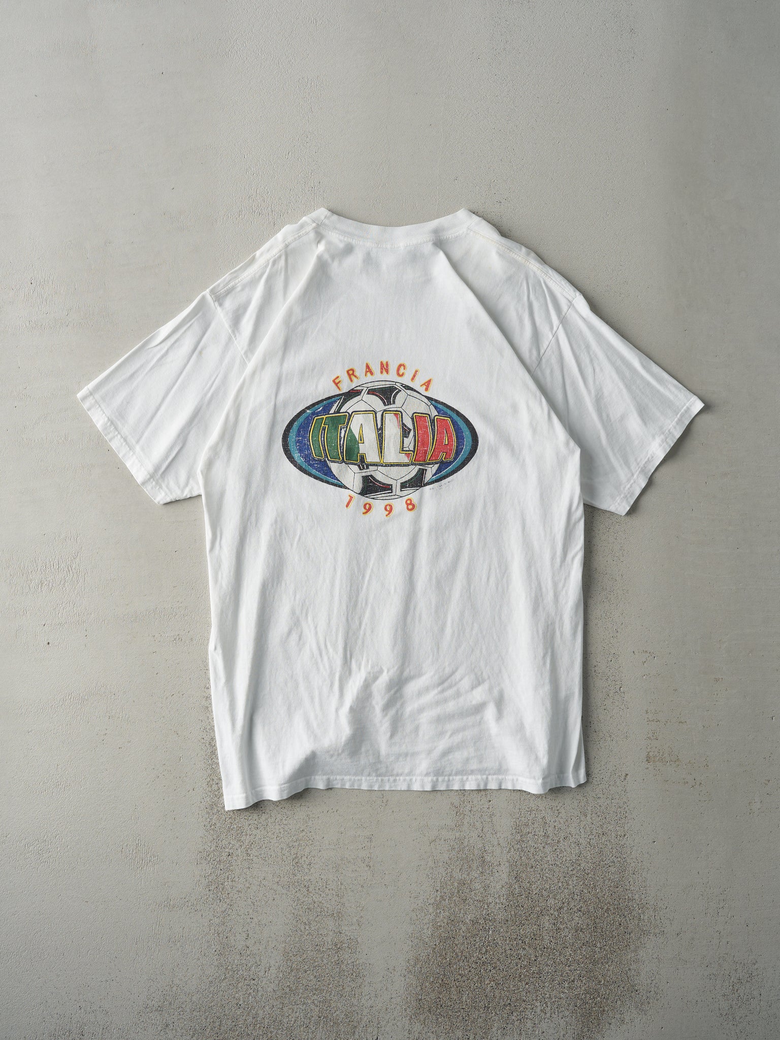 Vintage 98' White Italy Soccer Tee (M)