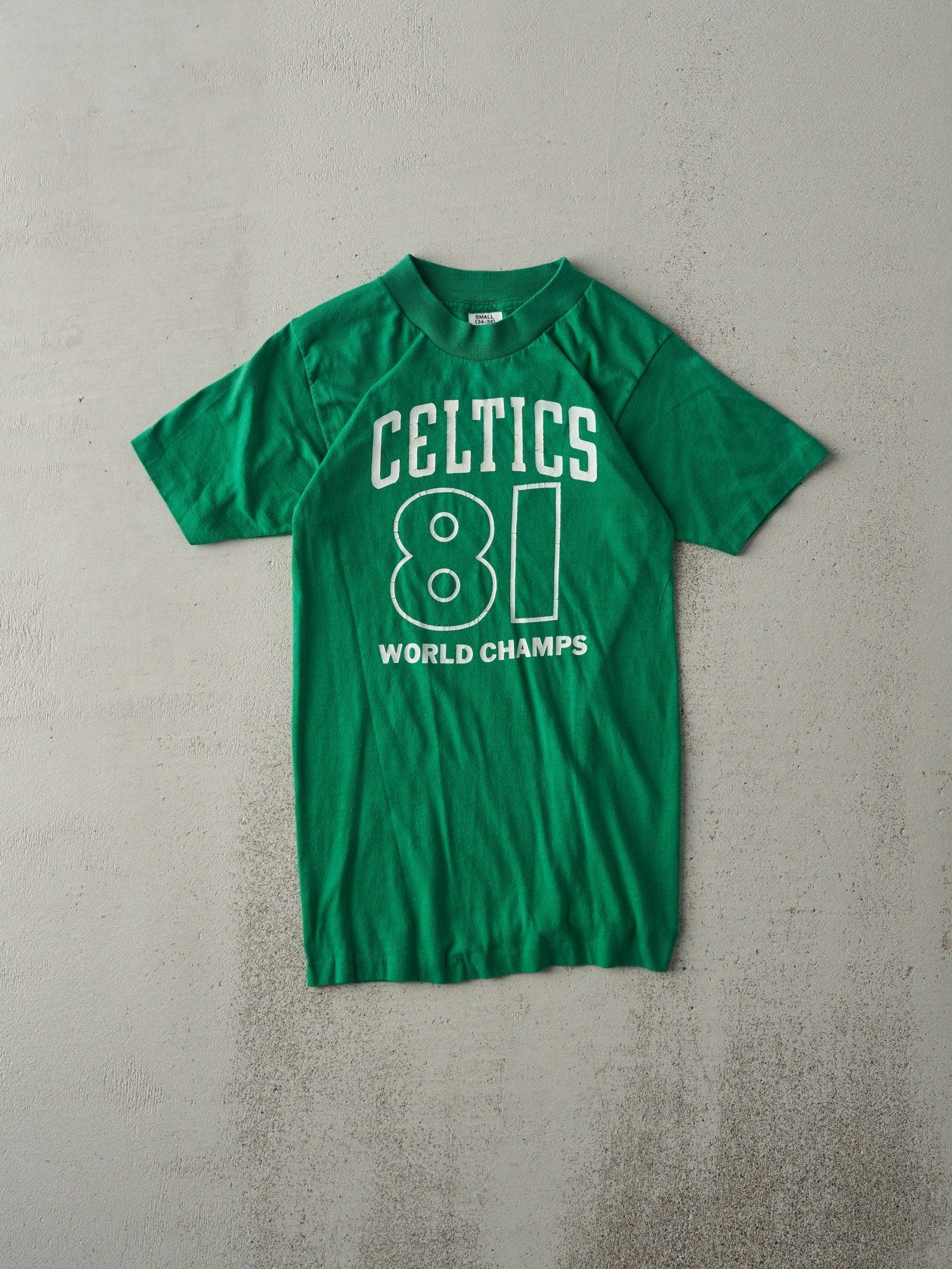 Vintage 81' Green Boston Celtics World Champs Single Stitch Tee (XS)