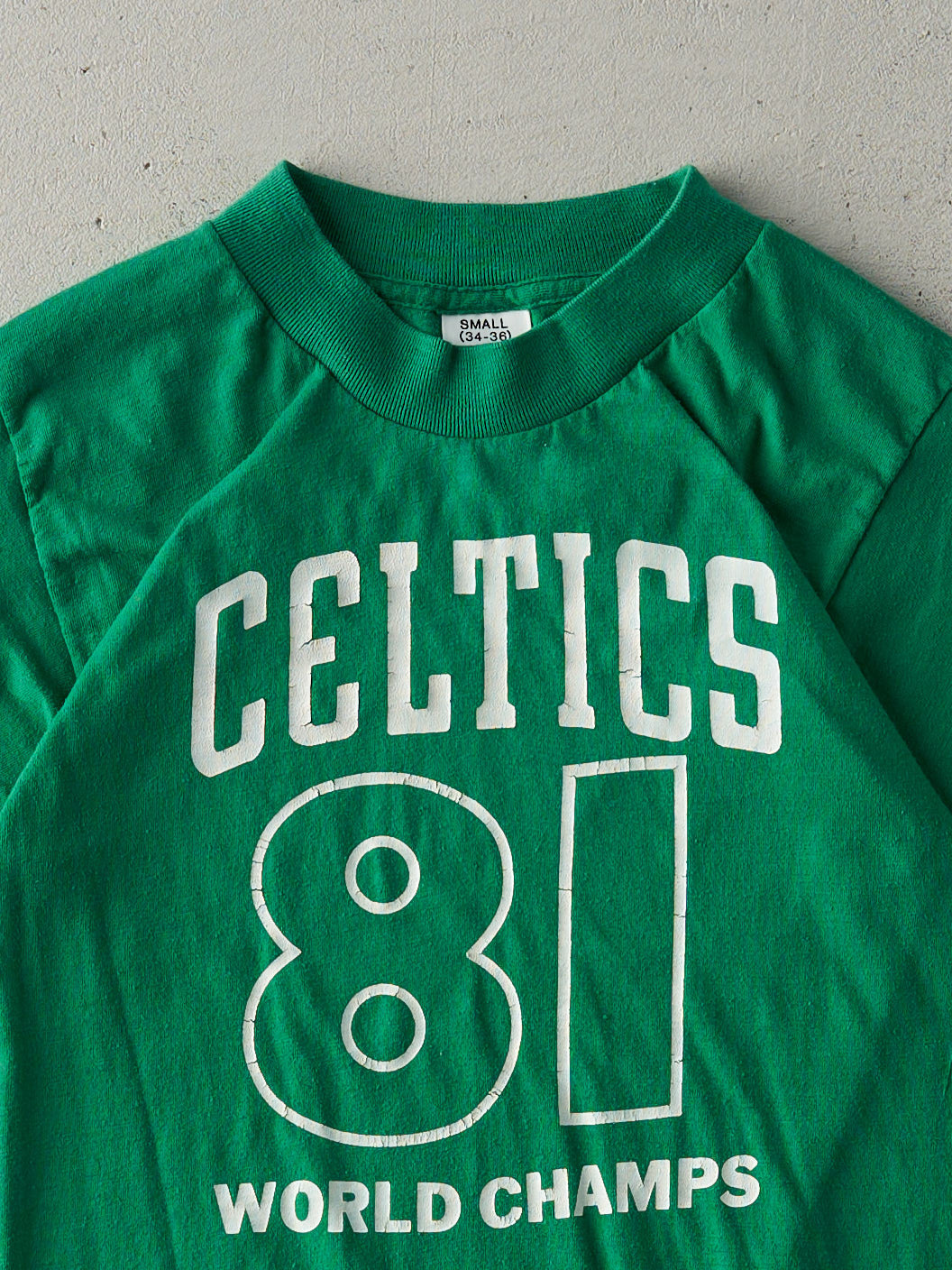 Vintage 81' Green Boston Celtics World Champs Single Stitch Tee (XS)