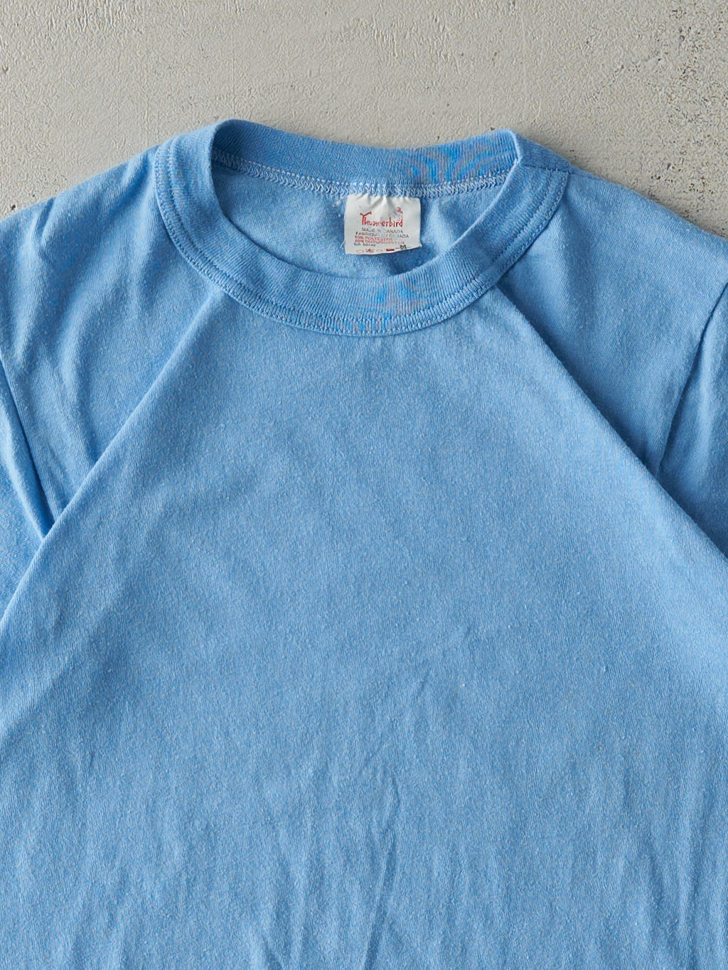 Vintage 80s Baby Blue Blank Baby Tee (XS)