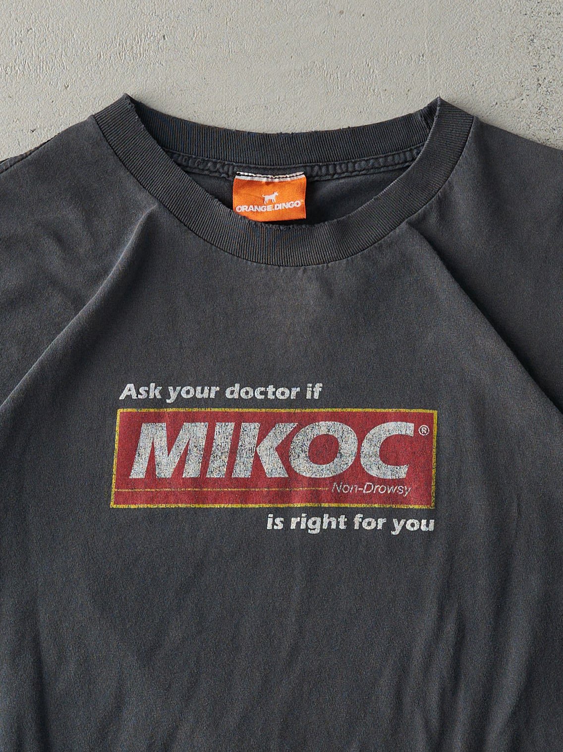Vintage Y2K Faded Black "Ask Your Doctor if Mikoc" Tee (M)