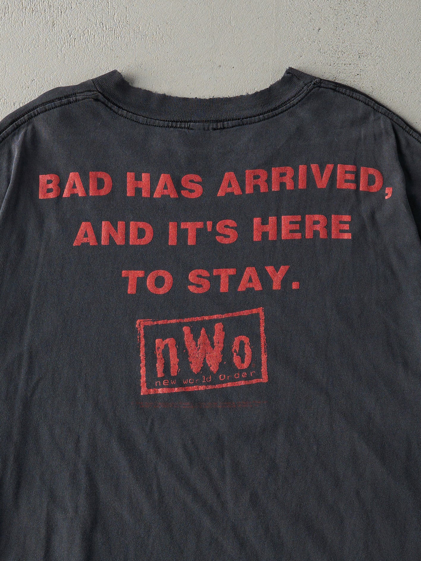 Vintage 98' Faded Black WCW N.W.O Wrestling Tee (L)