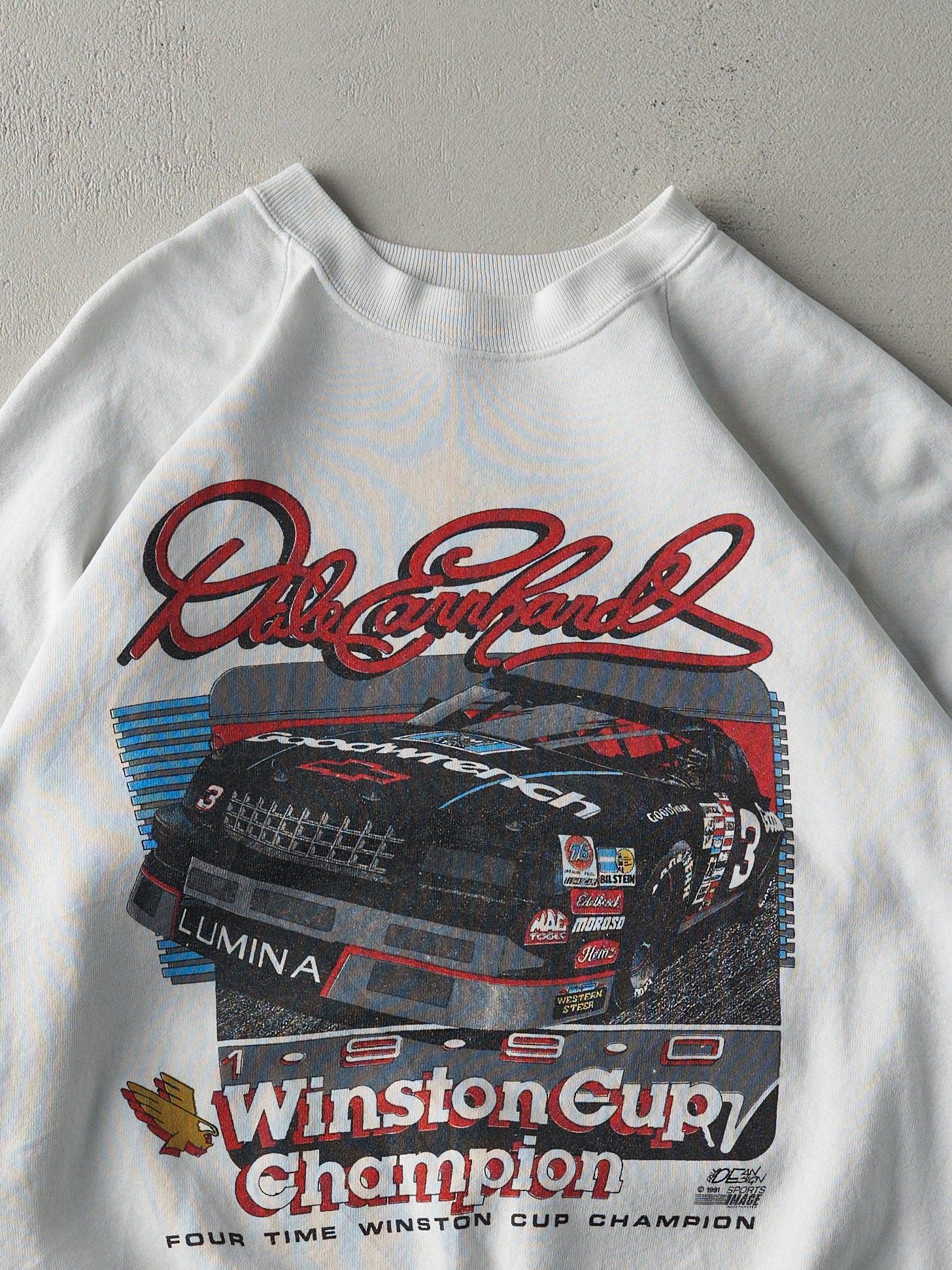 Vintage 91' White Dale Earnhardt Nascar Crewneck (M)