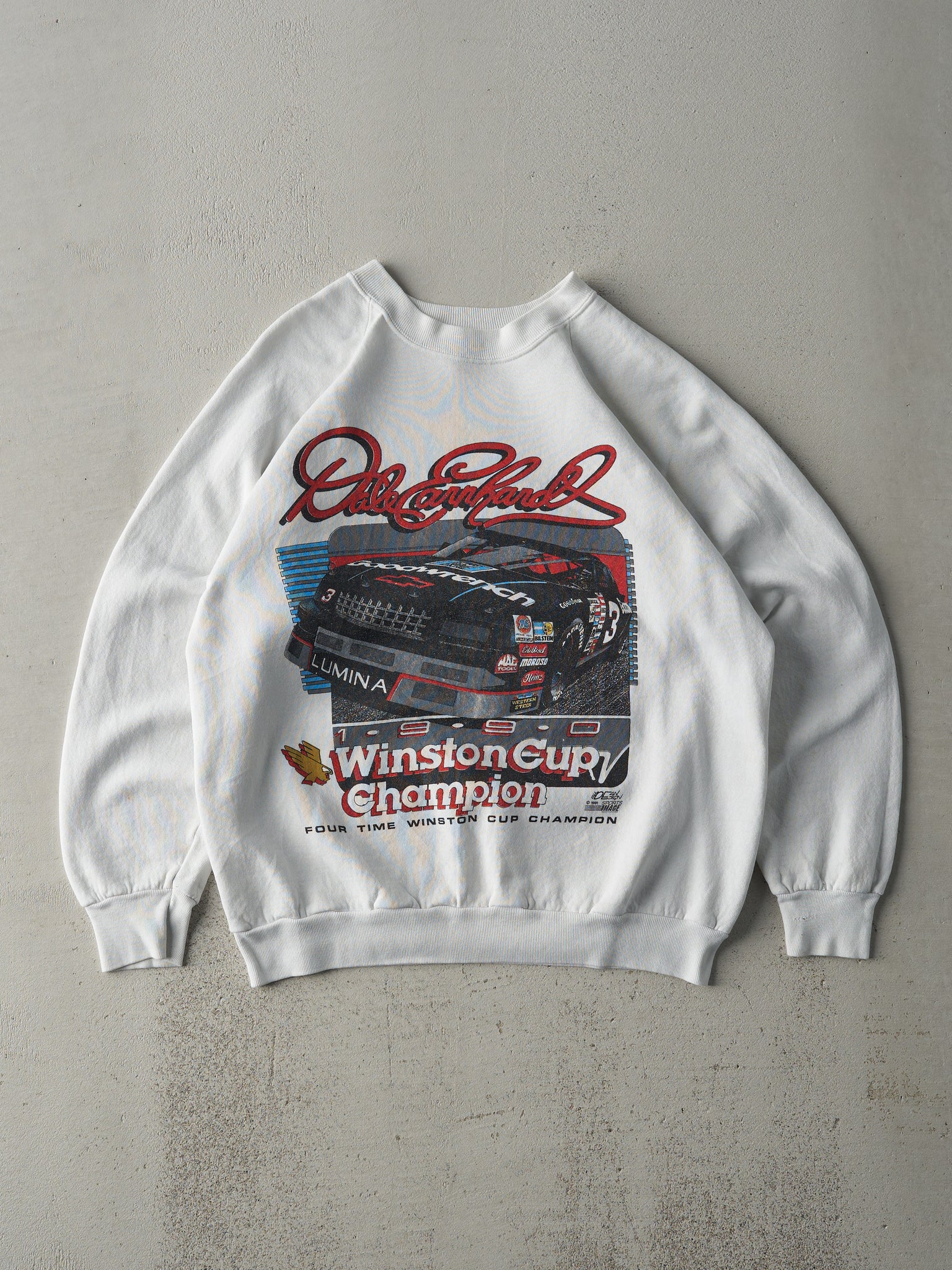 Vintage 91' White Dale Earnhardt Nascar Crewneck (M)