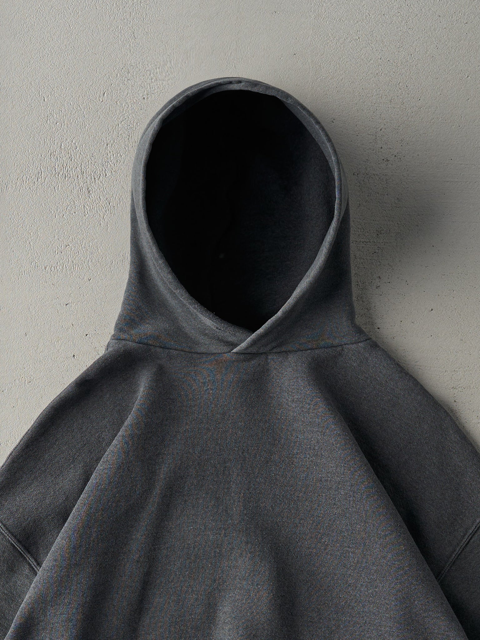 Vintage 90s Charcoal Grey Russell Athletics Blank Boxy Hoodie (L)