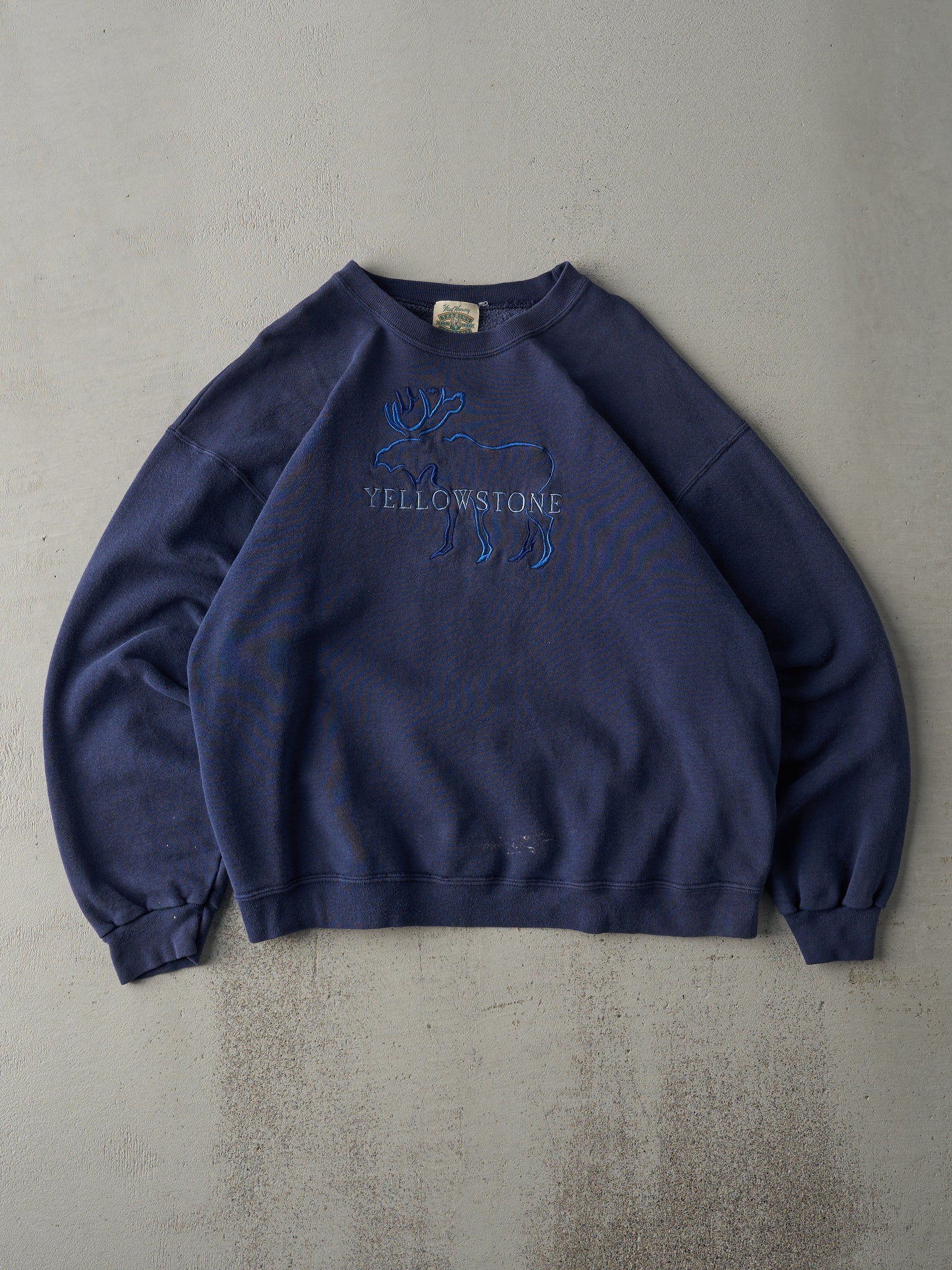 Vintage 90s Blue Yellowstone Embroidered Crewneck (L)