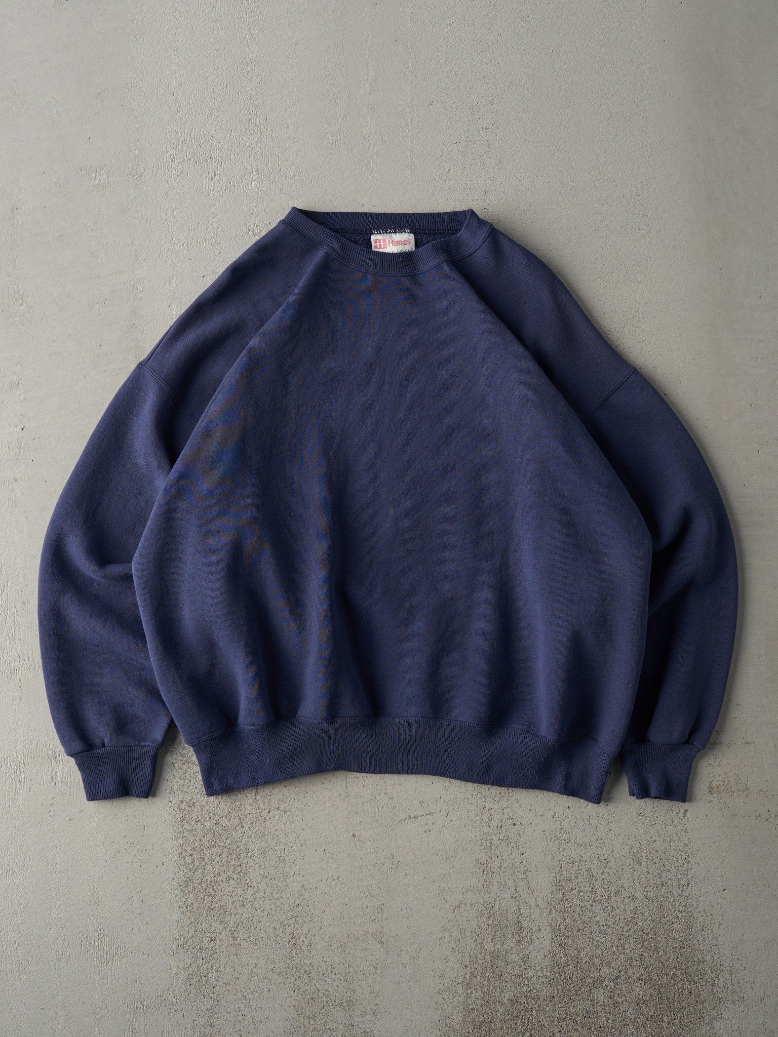 Vintage 90s Navy Blue Blank Boxy Crewneck (L)