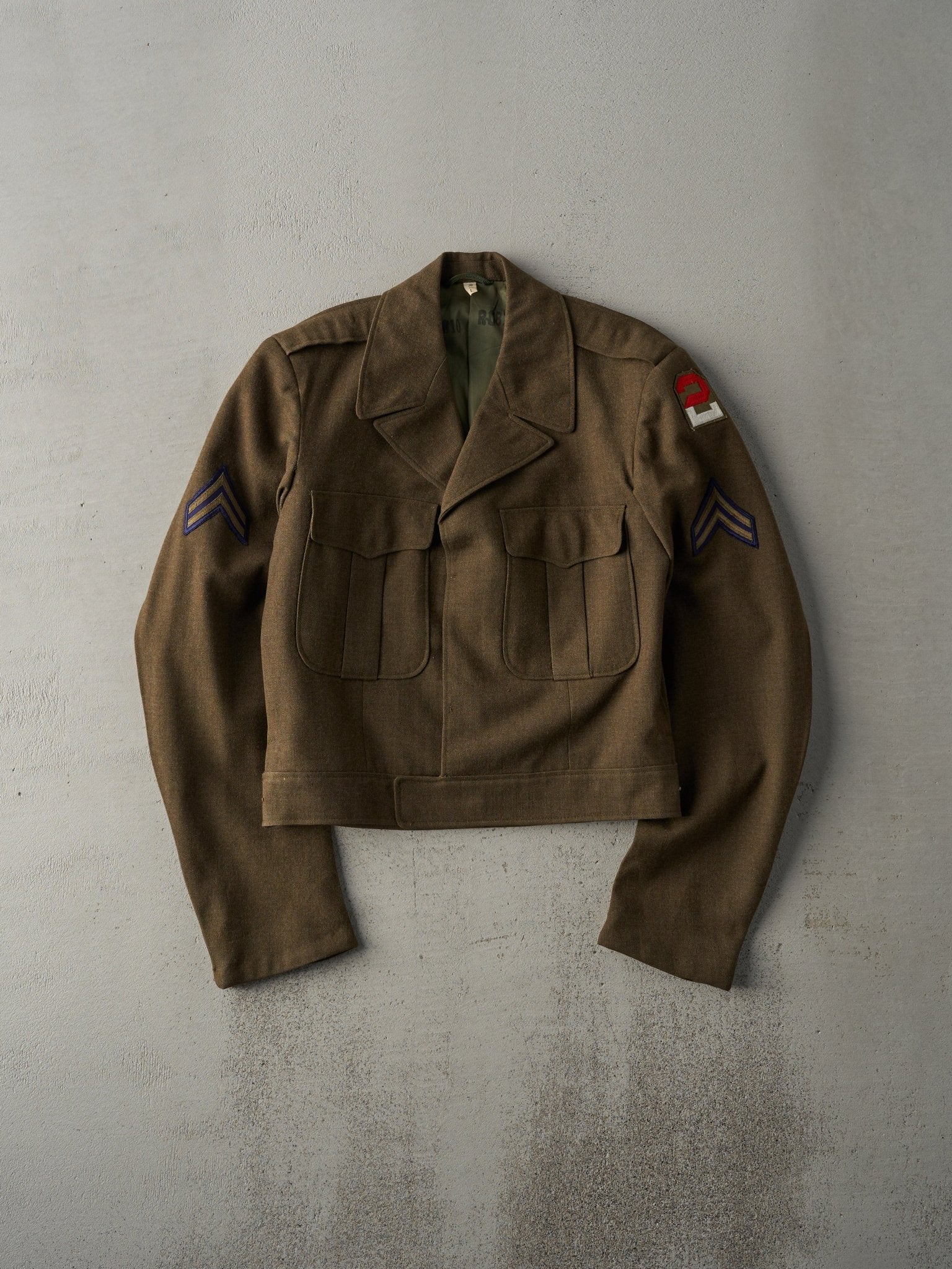 Vintage 70s Green Cropped Army Blazer Jacket (XS/S)