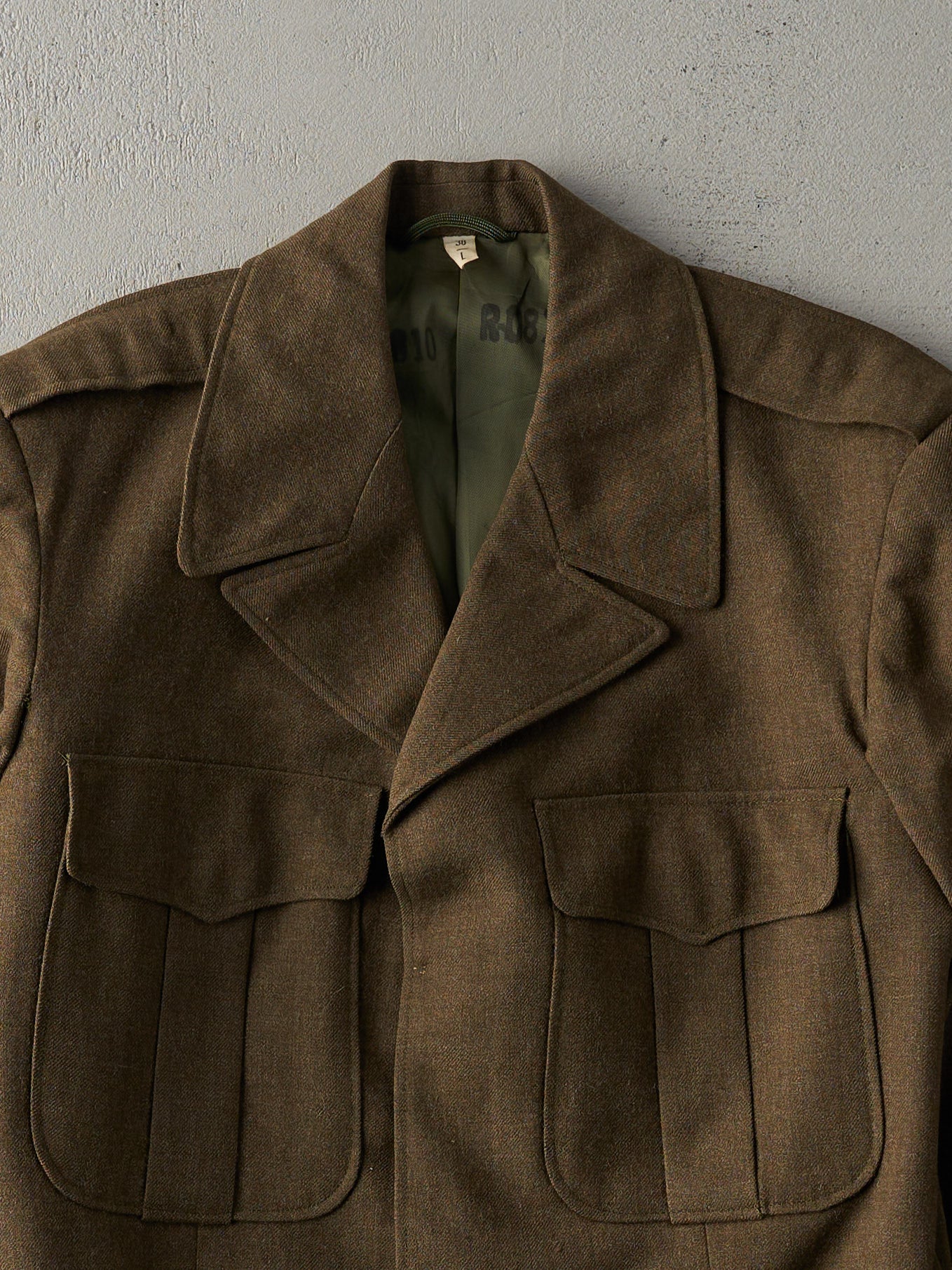 Vintage 70s Green Cropped Army Blazer Jacket (XS/S)