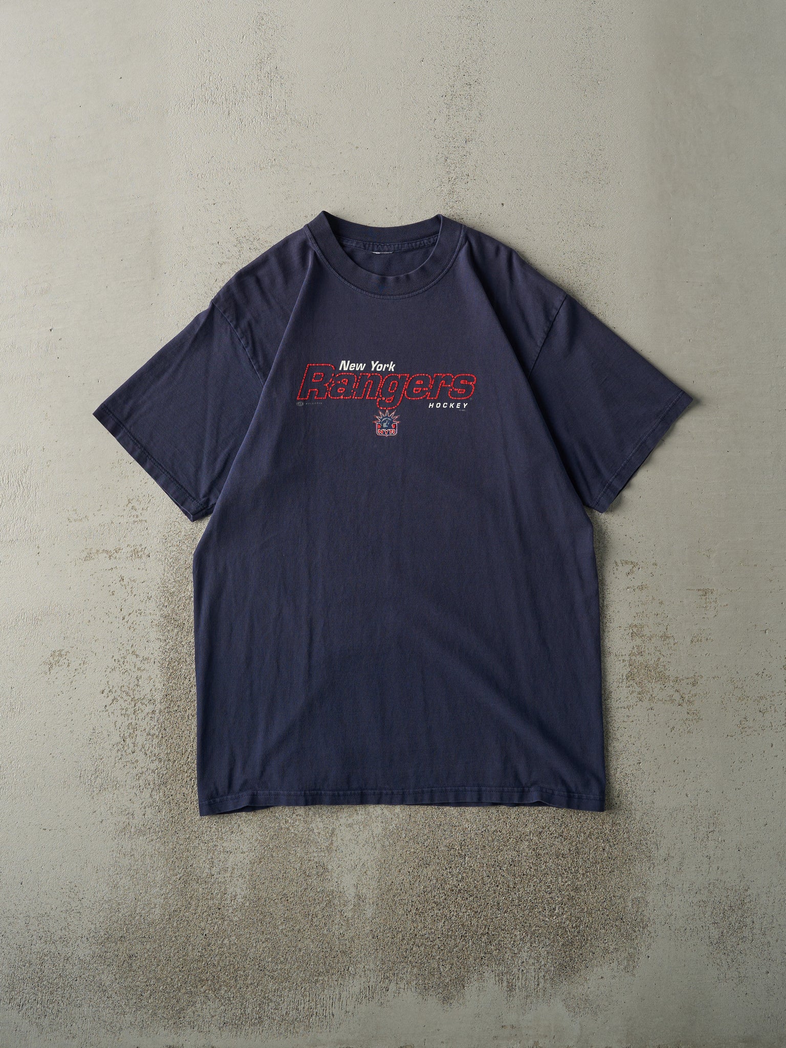 Vintage Y2K Navy Blue New York Rangers Tee (M)