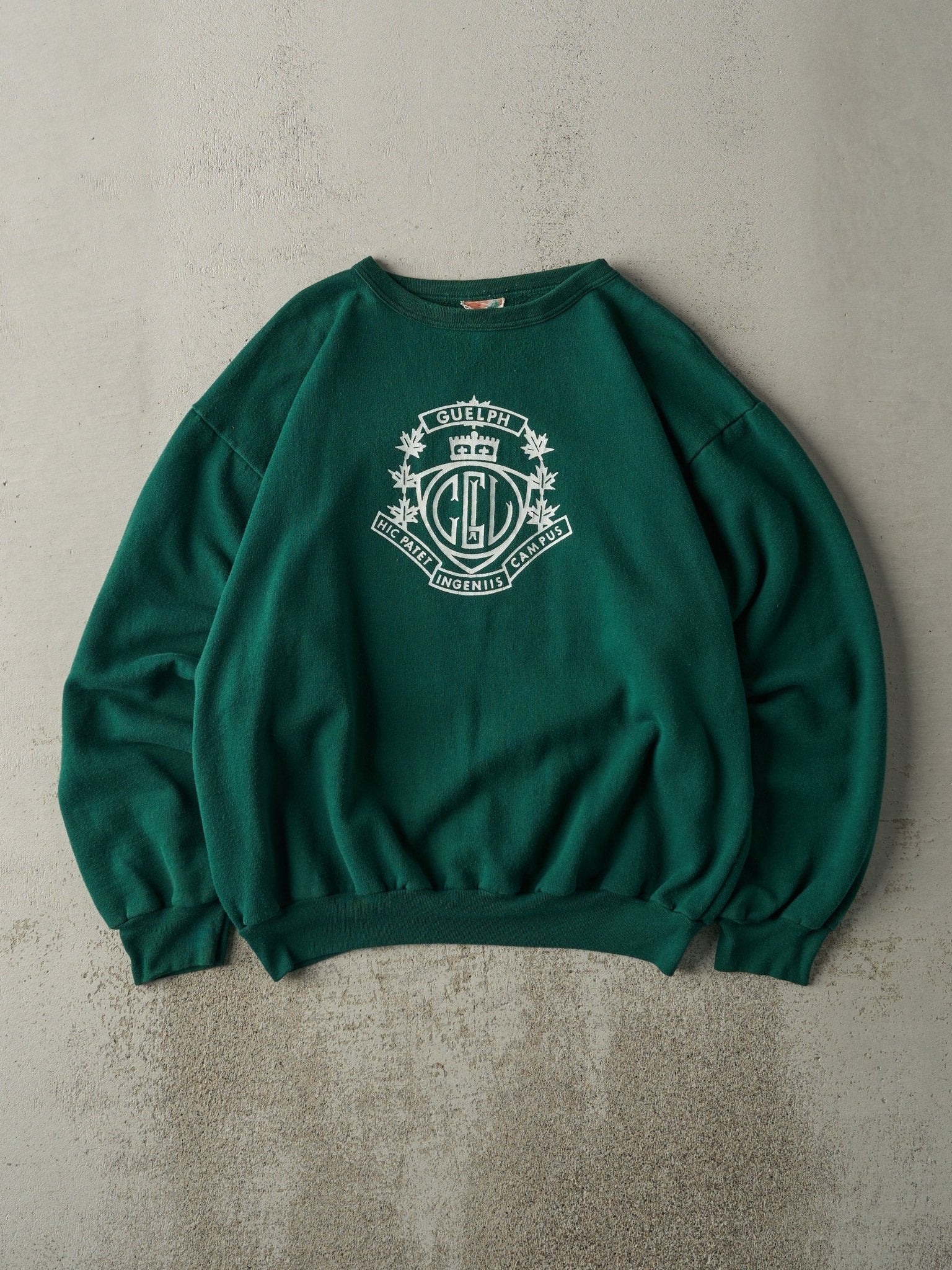 Vintage 80s Green GCVI Guelph Boxy Crewneck (L/XL)